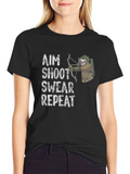 Aim Shoot Swear Repeat T-Shirt - Archer Sloth