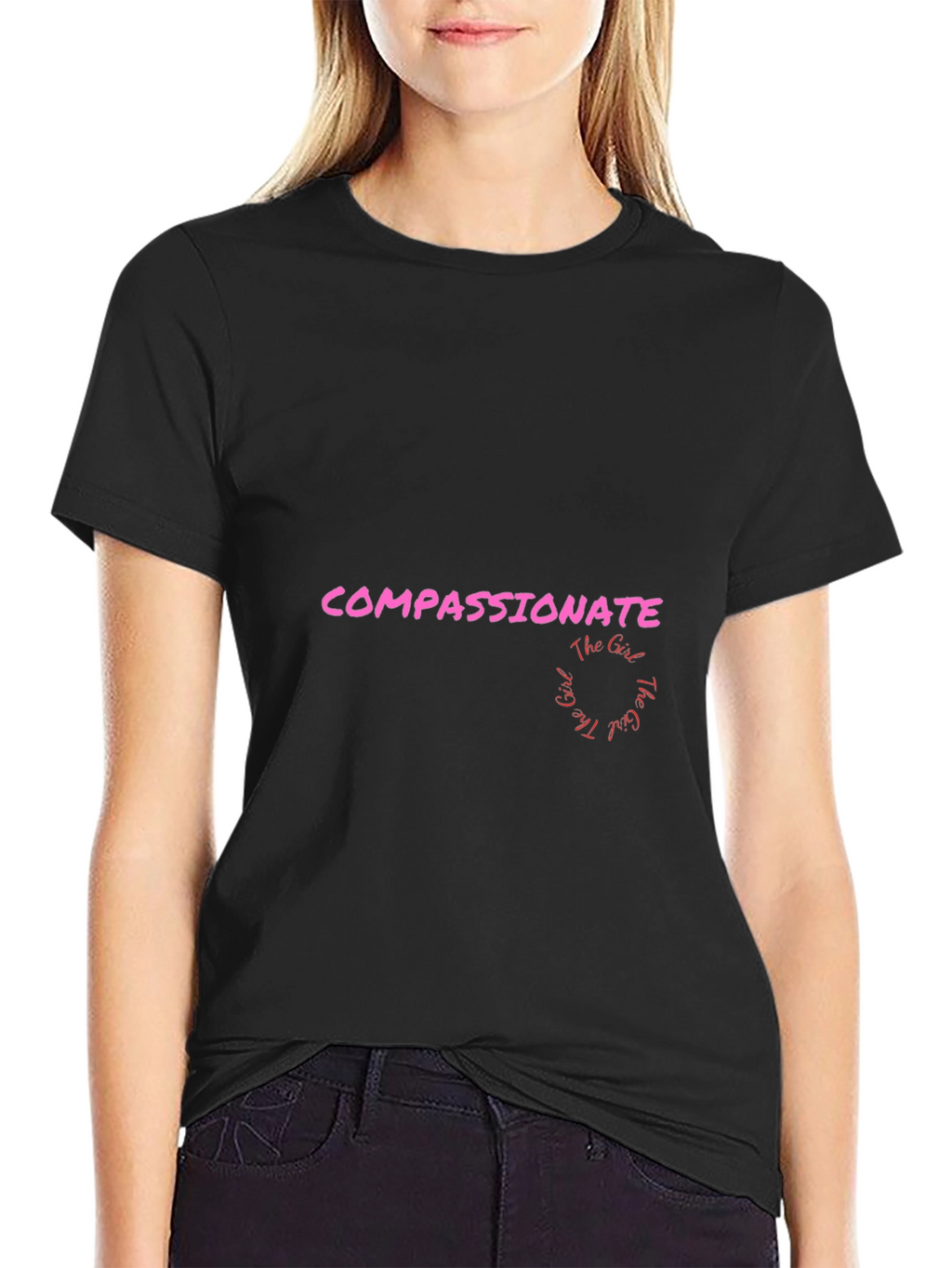 Compassionate Girl Graphic Tee - Black