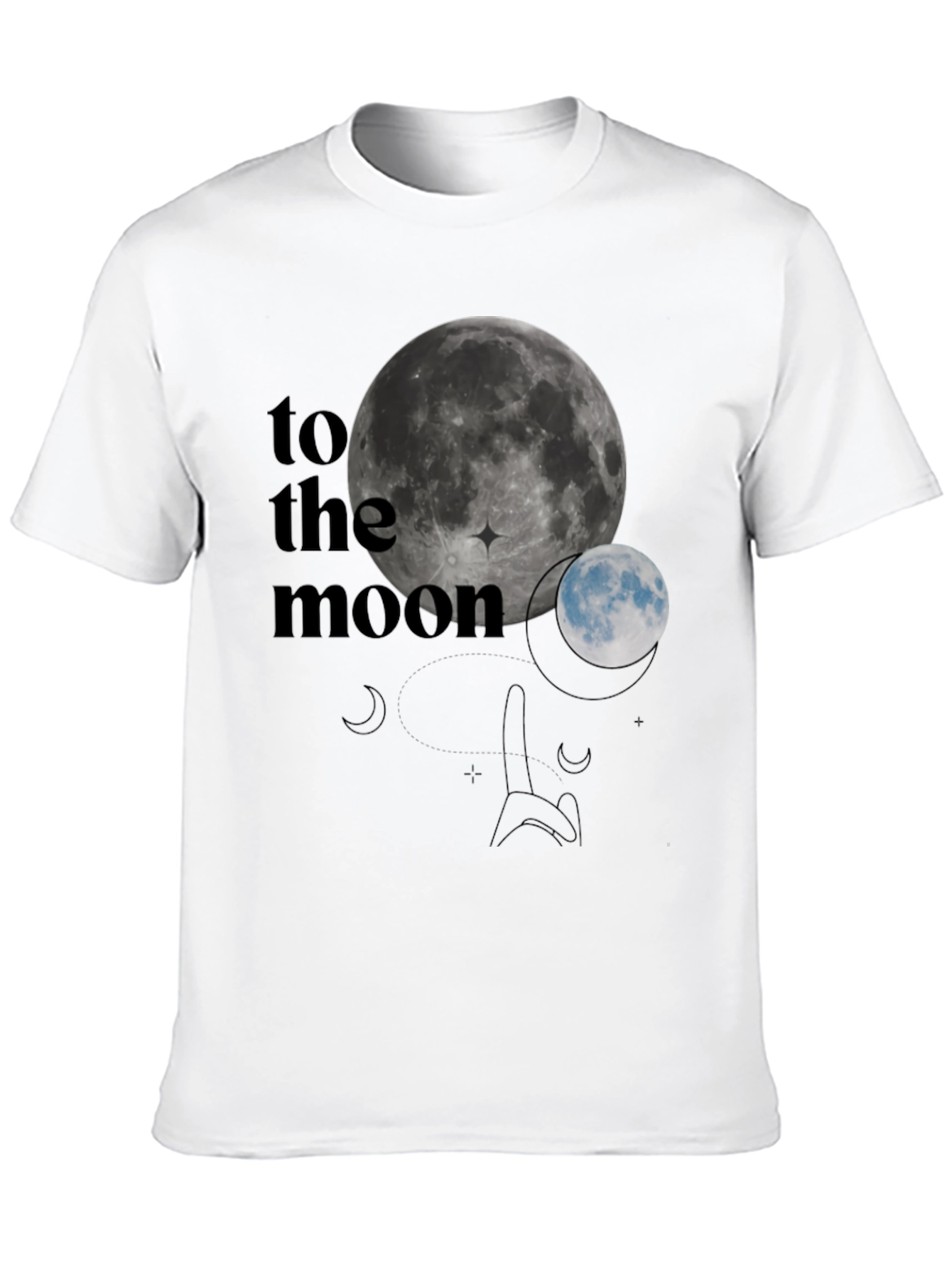 To The Moon Graphic T-Shirt - Black