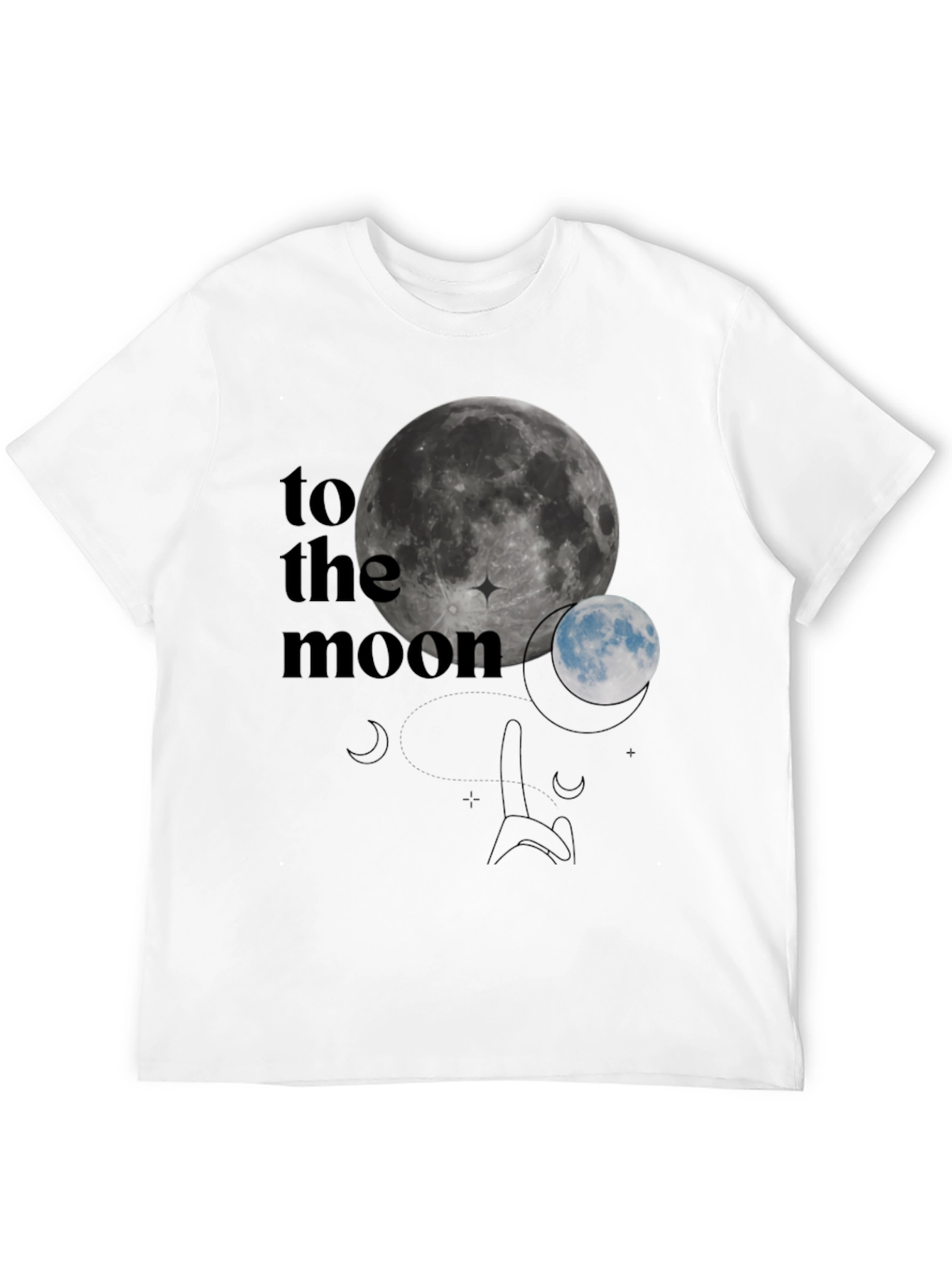 To The Moon Graphic T-Shirt - Black