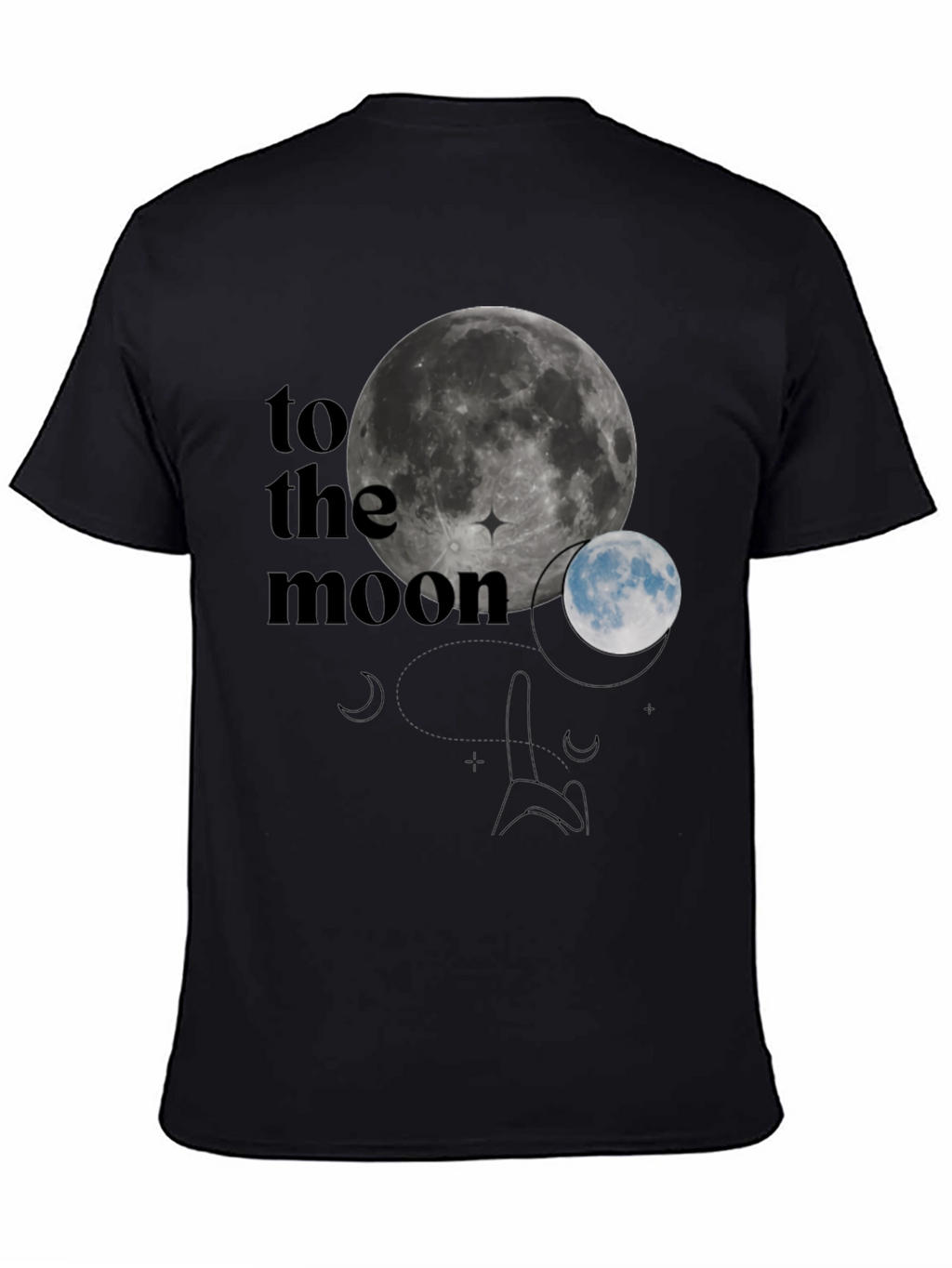 To The Moon Graphic T-Shirt - Black