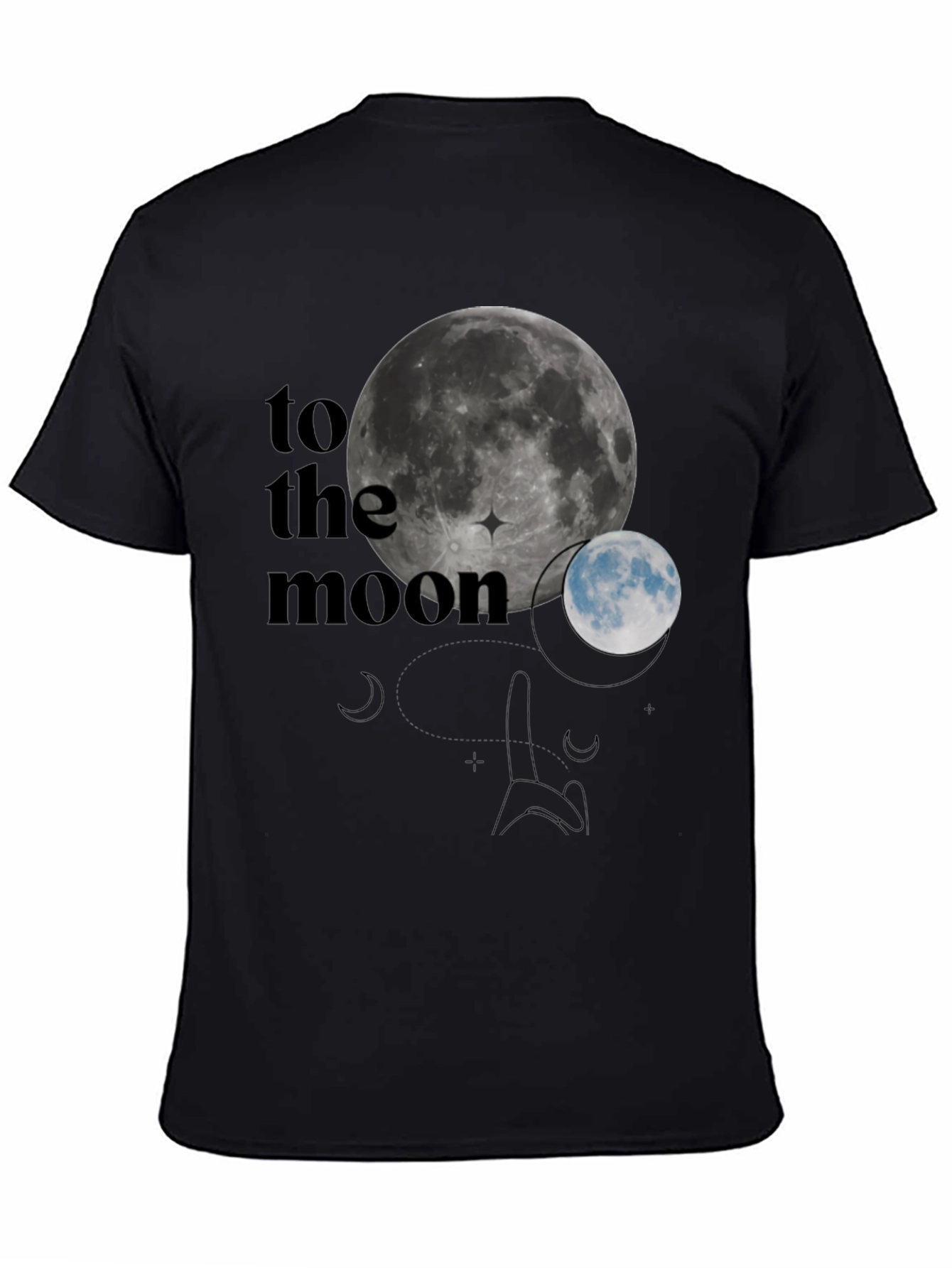 To The Moon Graphic T-Shirt - Black