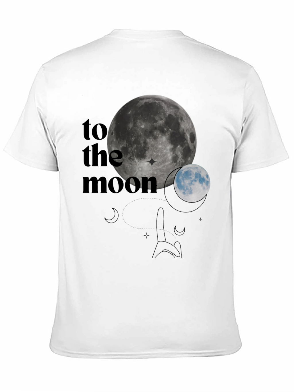 To The Moon Graphic T-Shirt - Black