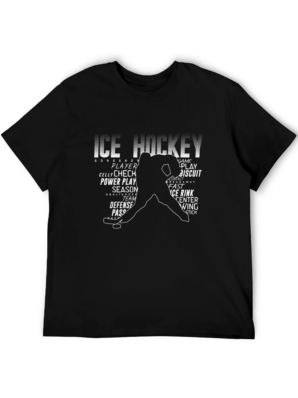 Ice Hockey Word Art Graphic T-Shirt