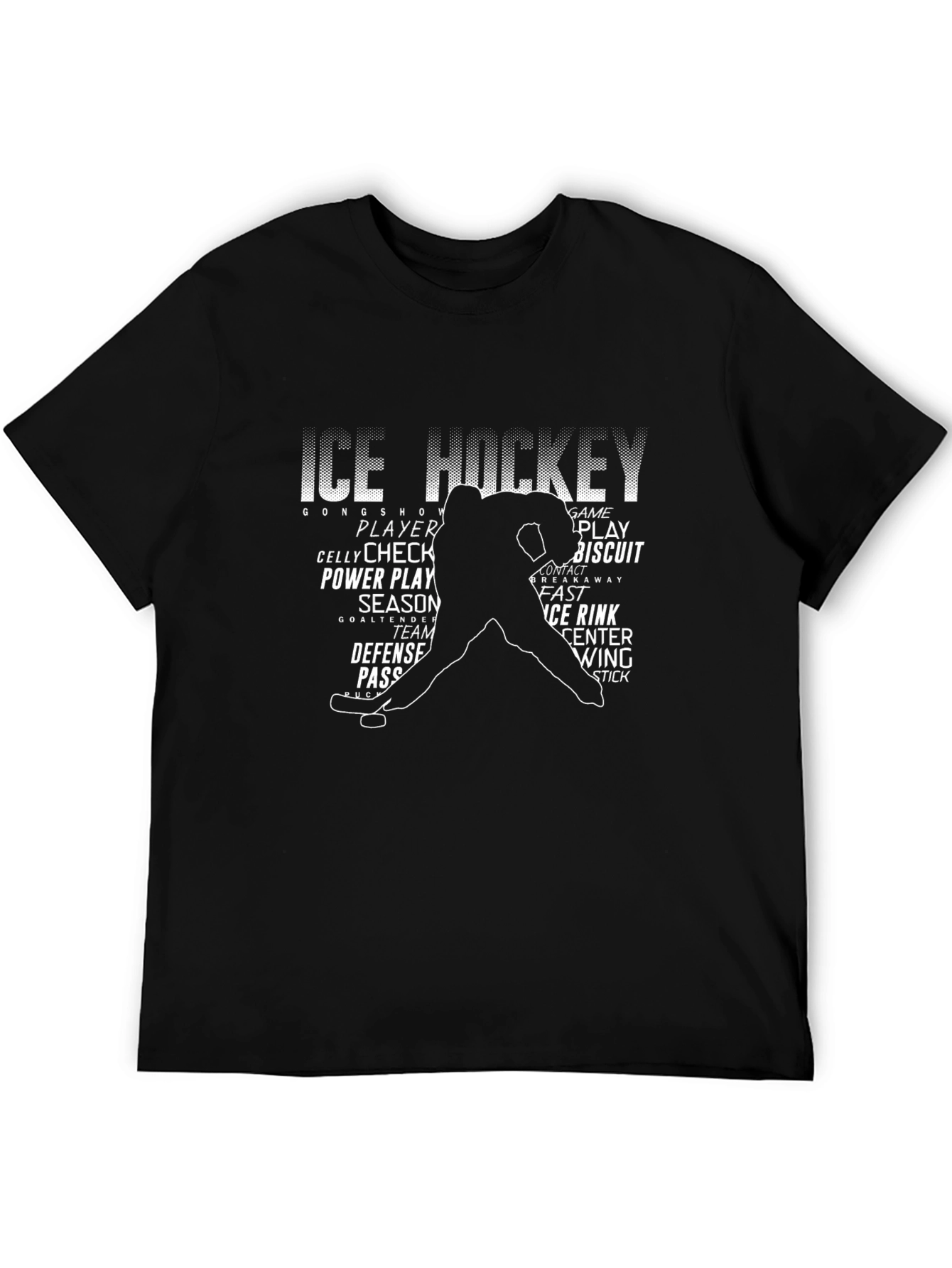 Ice Hockey Word Art Graphic T-Shirt