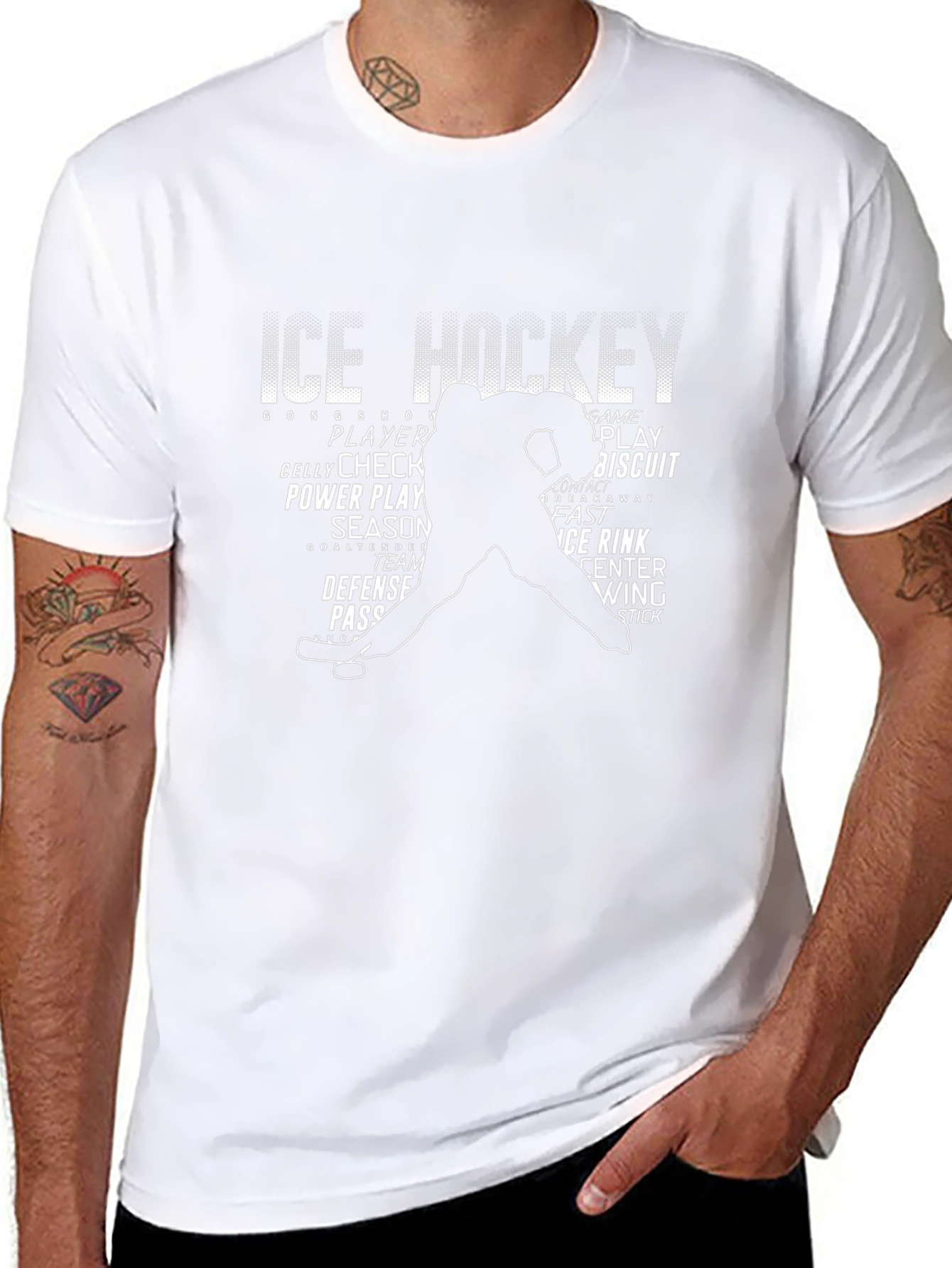 Ice Hockey Word Art Graphic T-Shirt