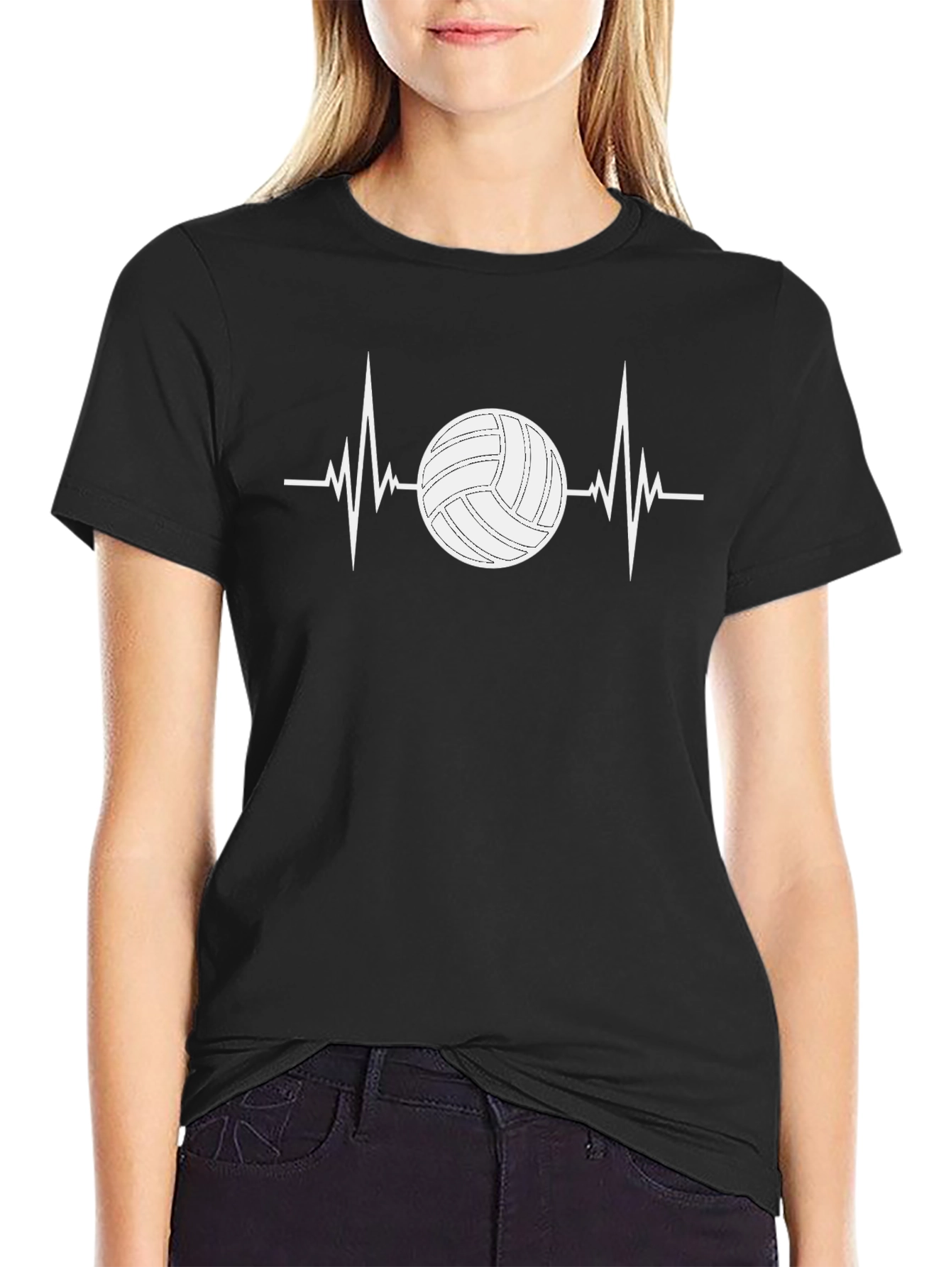 Volleyball Heartbeat T-Shirt - Sports Fan Tee