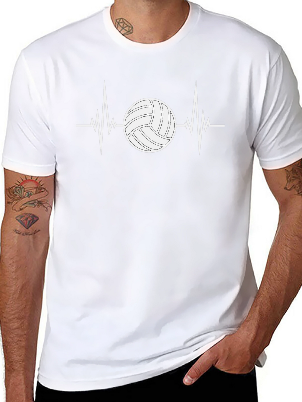 Volleyball Heartbeat T-Shirt - Sports Fan Tee