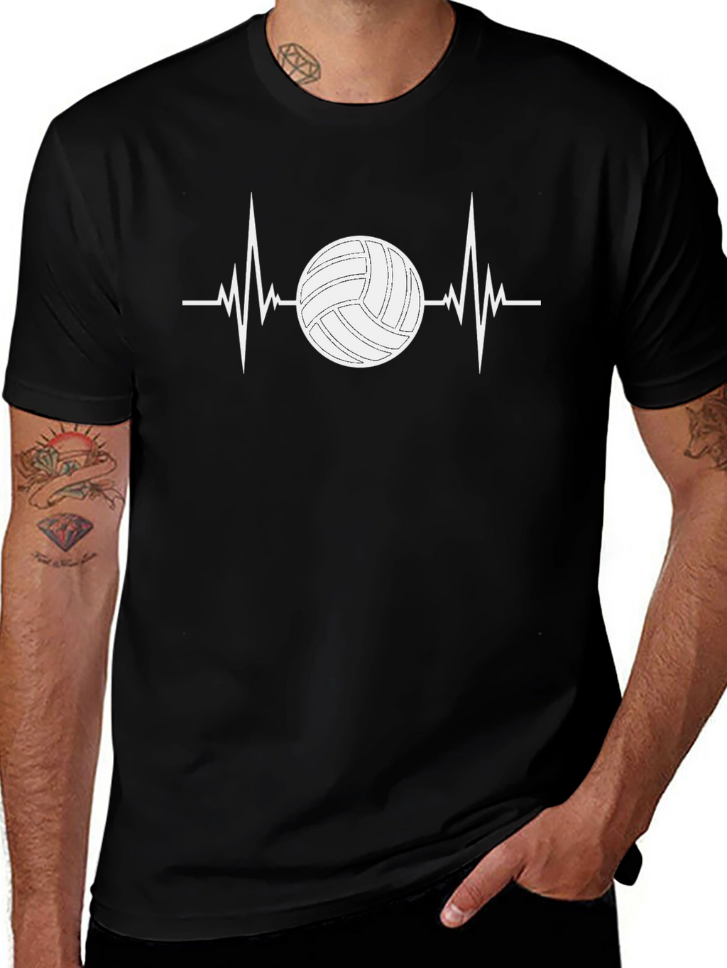 Volleyball Heartbeat T-Shirt - Sports Fan Tee