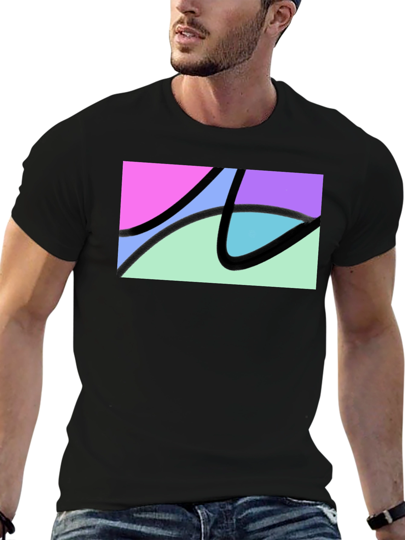 Abstract Graphic Black T-Shirt