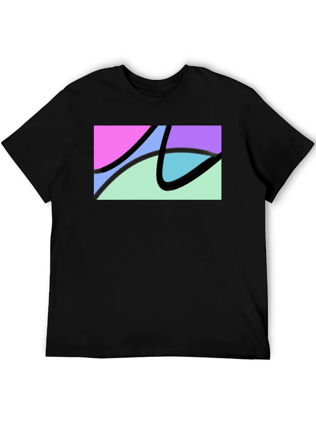 Abstract Graphic Black T-Shirt