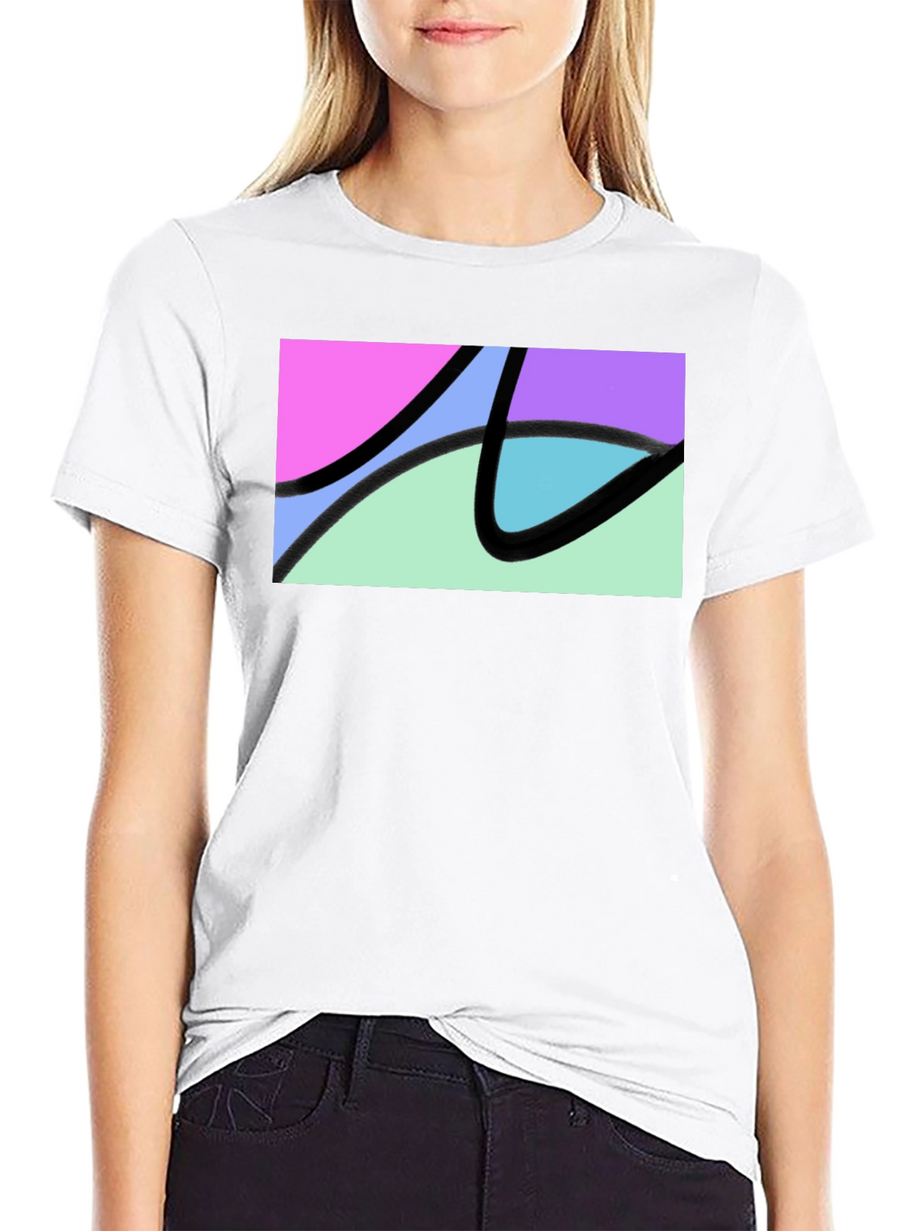 Abstract Graphic Black T-Shirt