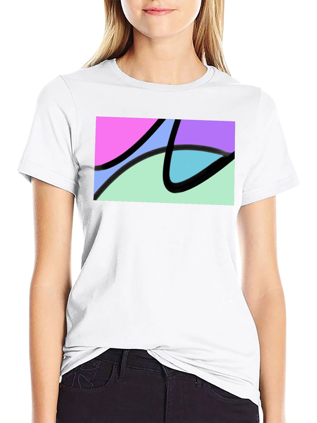Abstract Graphic Black T-Shirt
