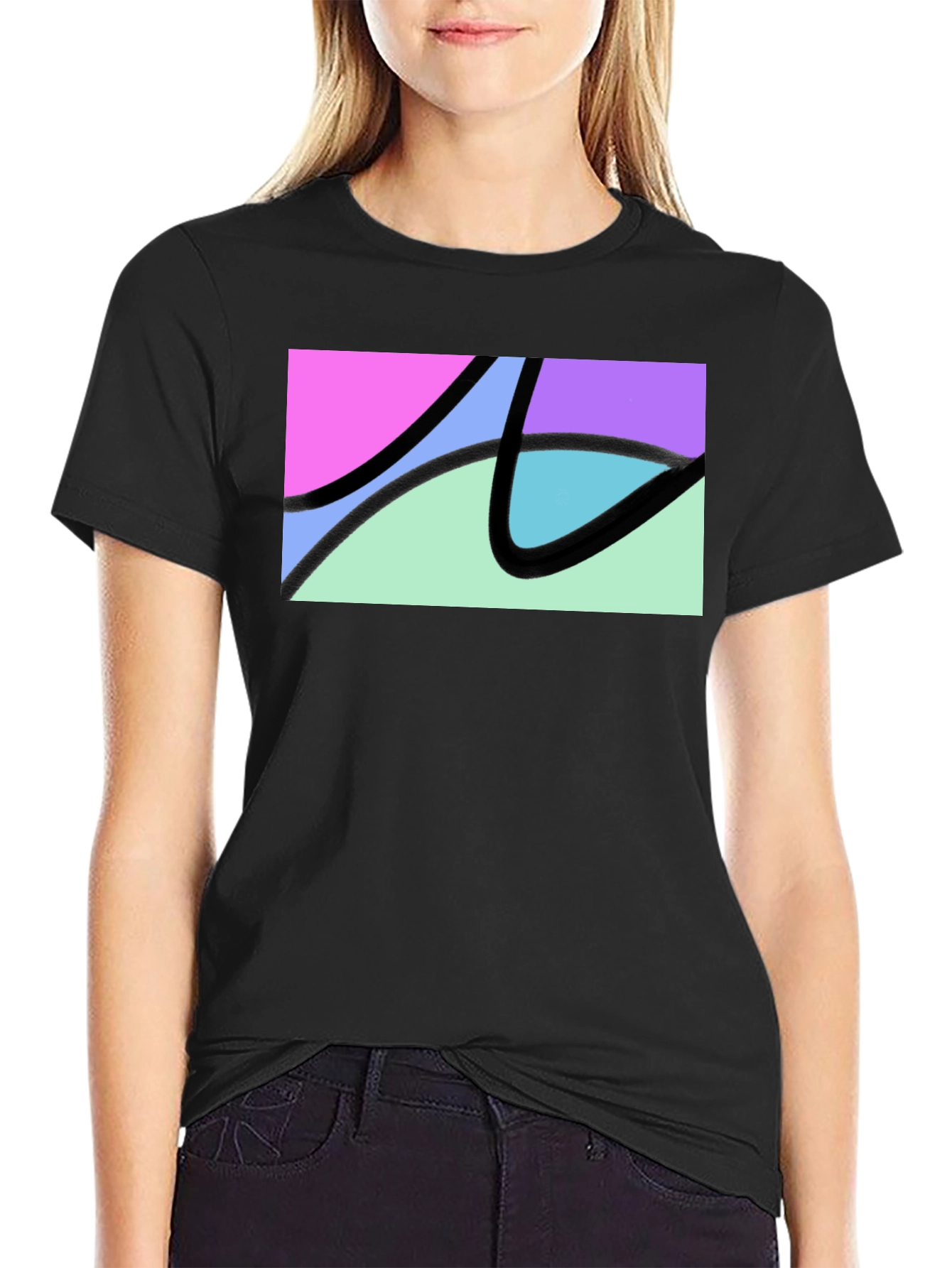 Abstract Graphic Black T-Shirt