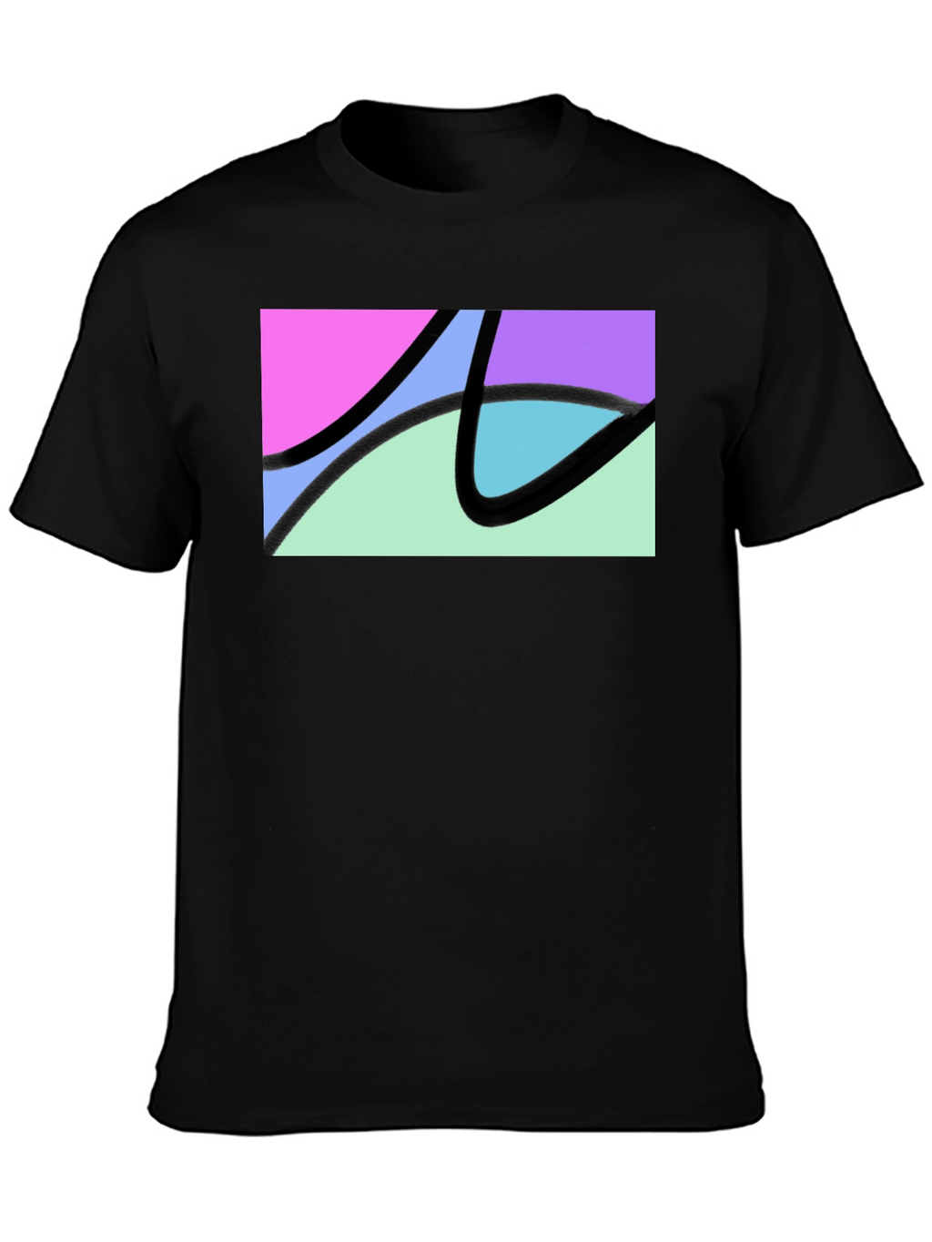 Abstract Graphic Black T-Shirt