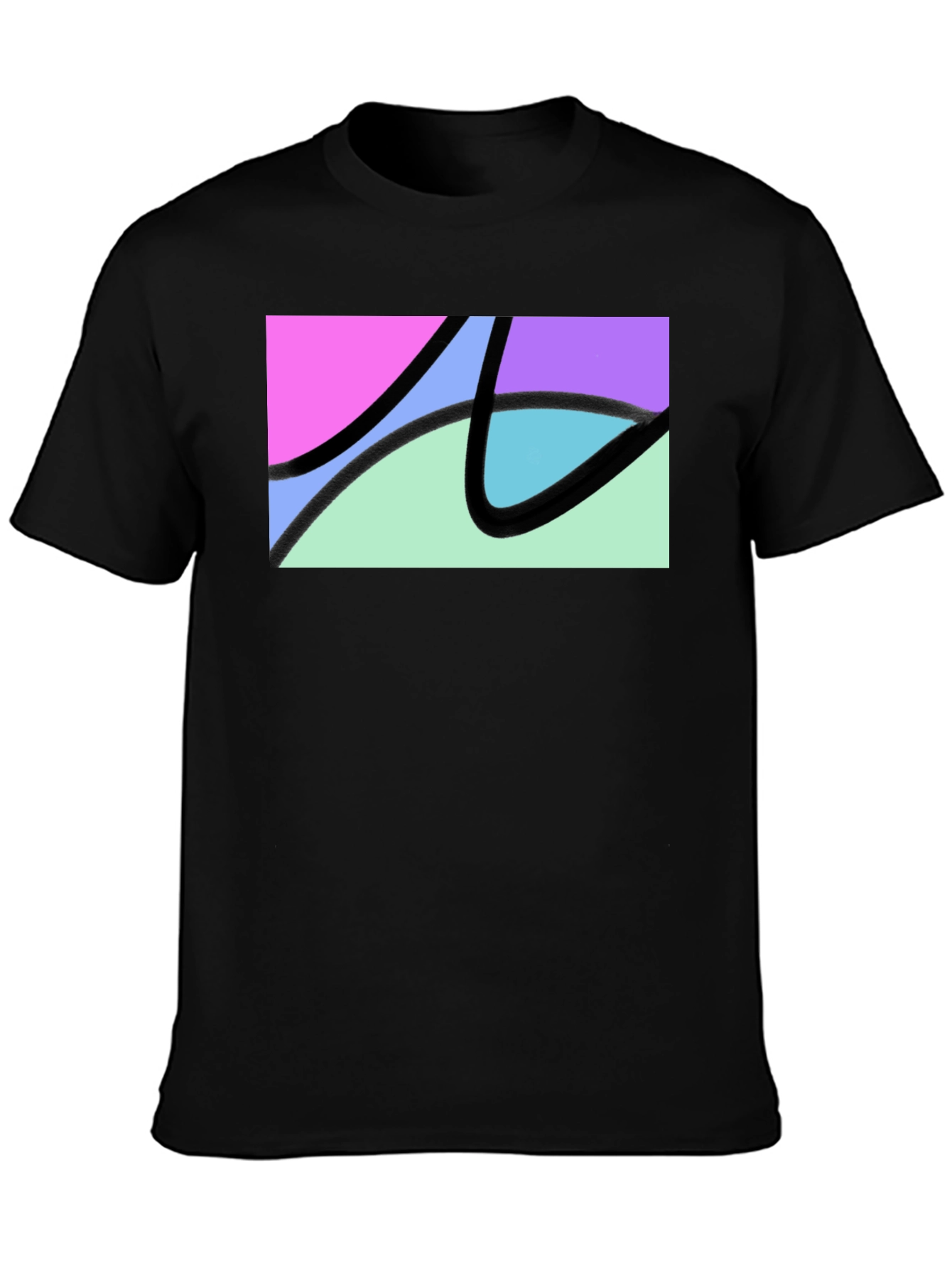 Abstract Graphic Black T-Shirt