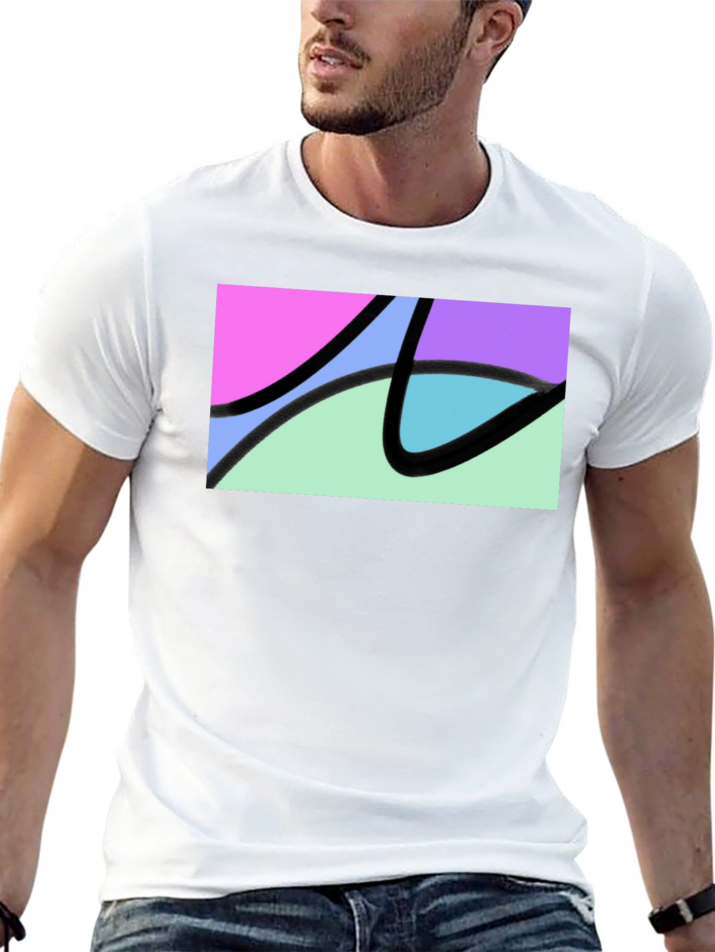 Abstract Graphic Black T-Shirt