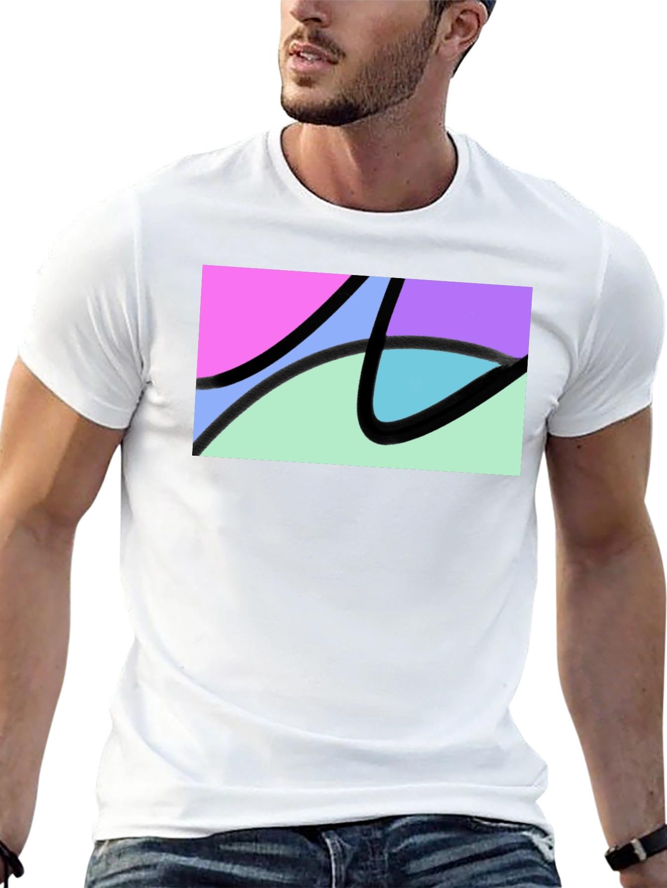 Abstract Graphic Black T-Shirt