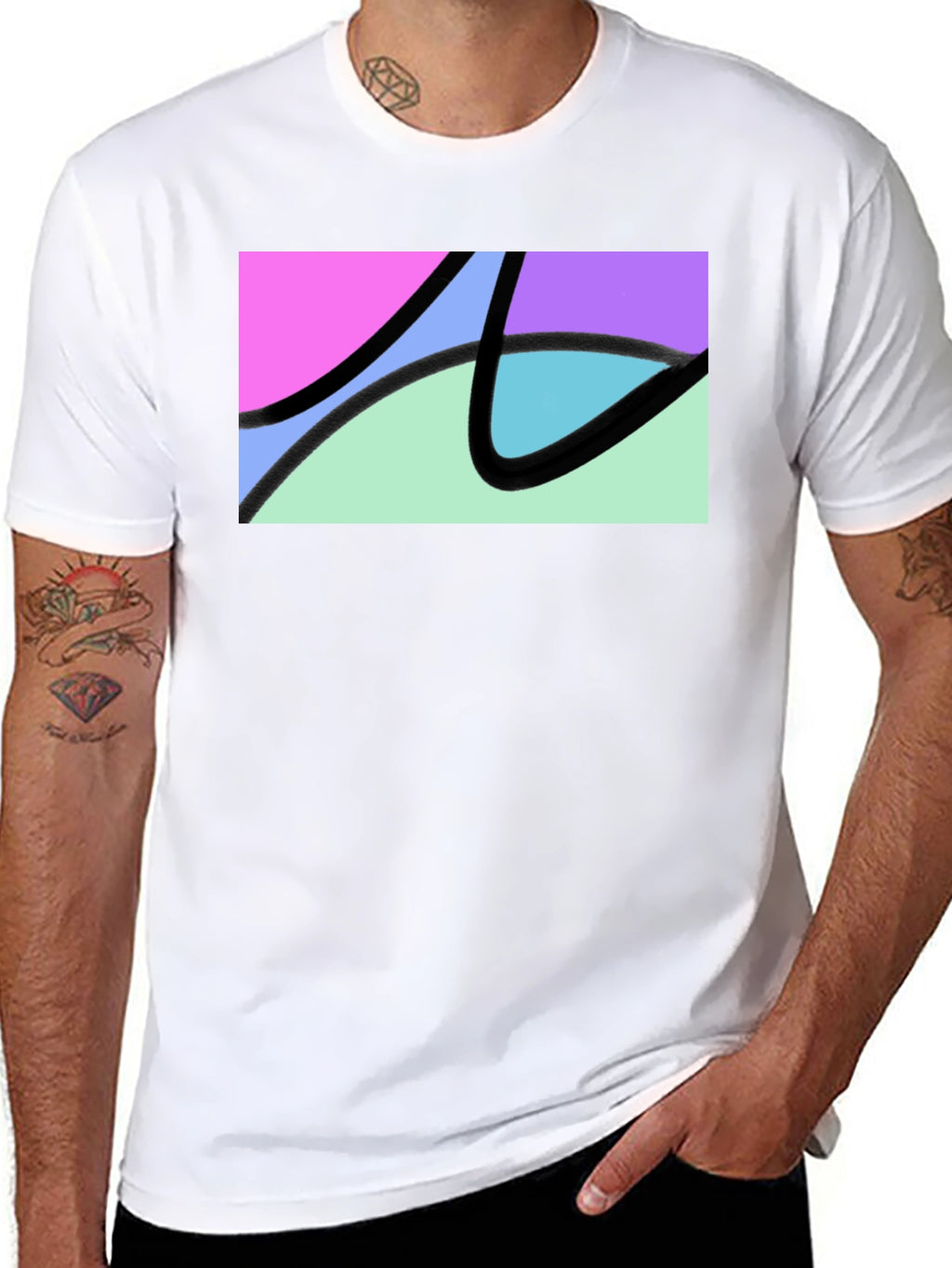 Abstract Graphic Black T-Shirt