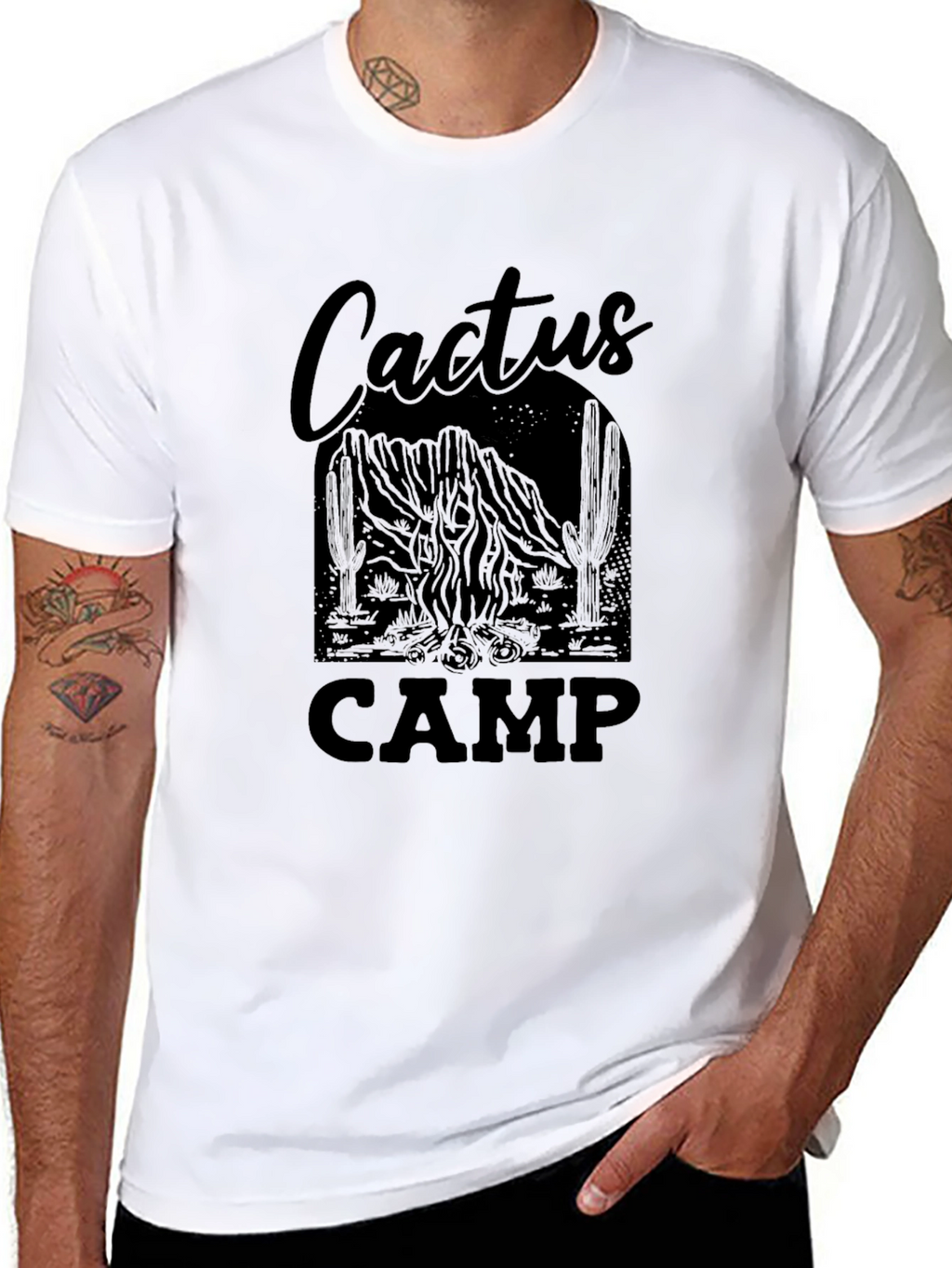 Cactus Camp Graphic T-Shirt - Black