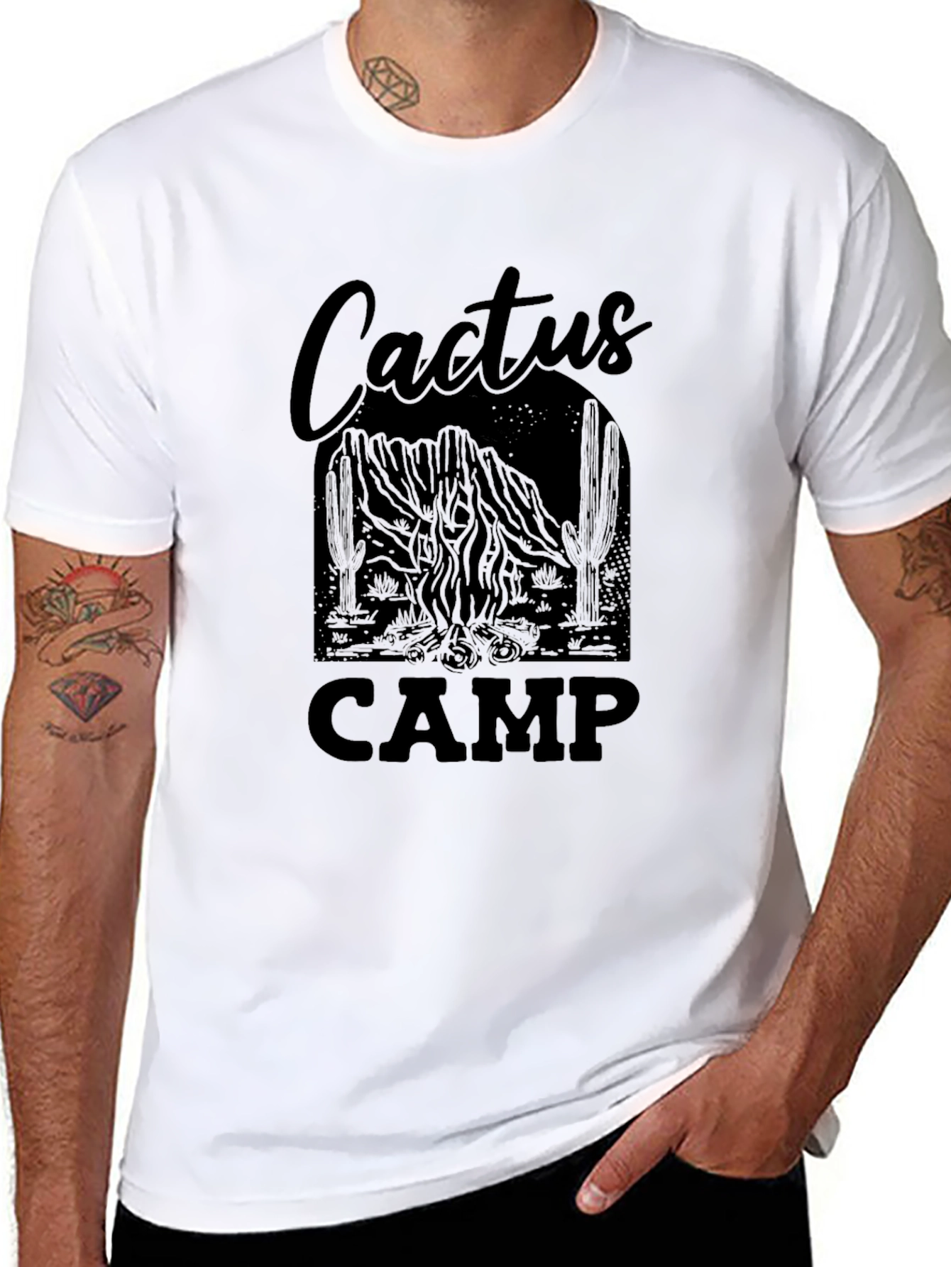 Cactus Camp Graphic T-Shirt - Black