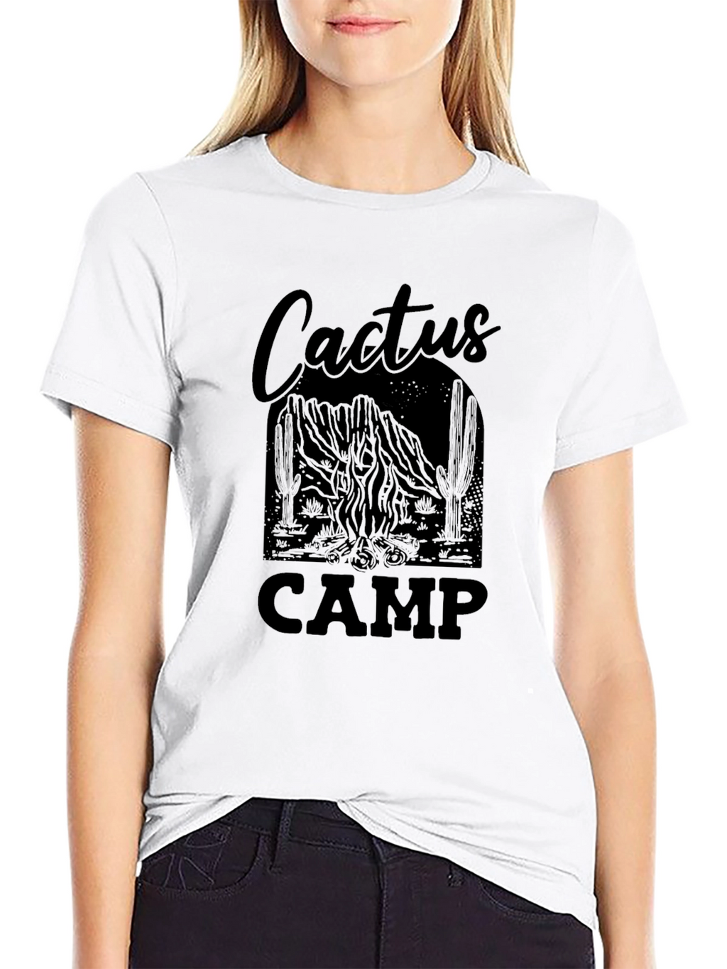 Cactus Camp Graphic T-Shirt - Black