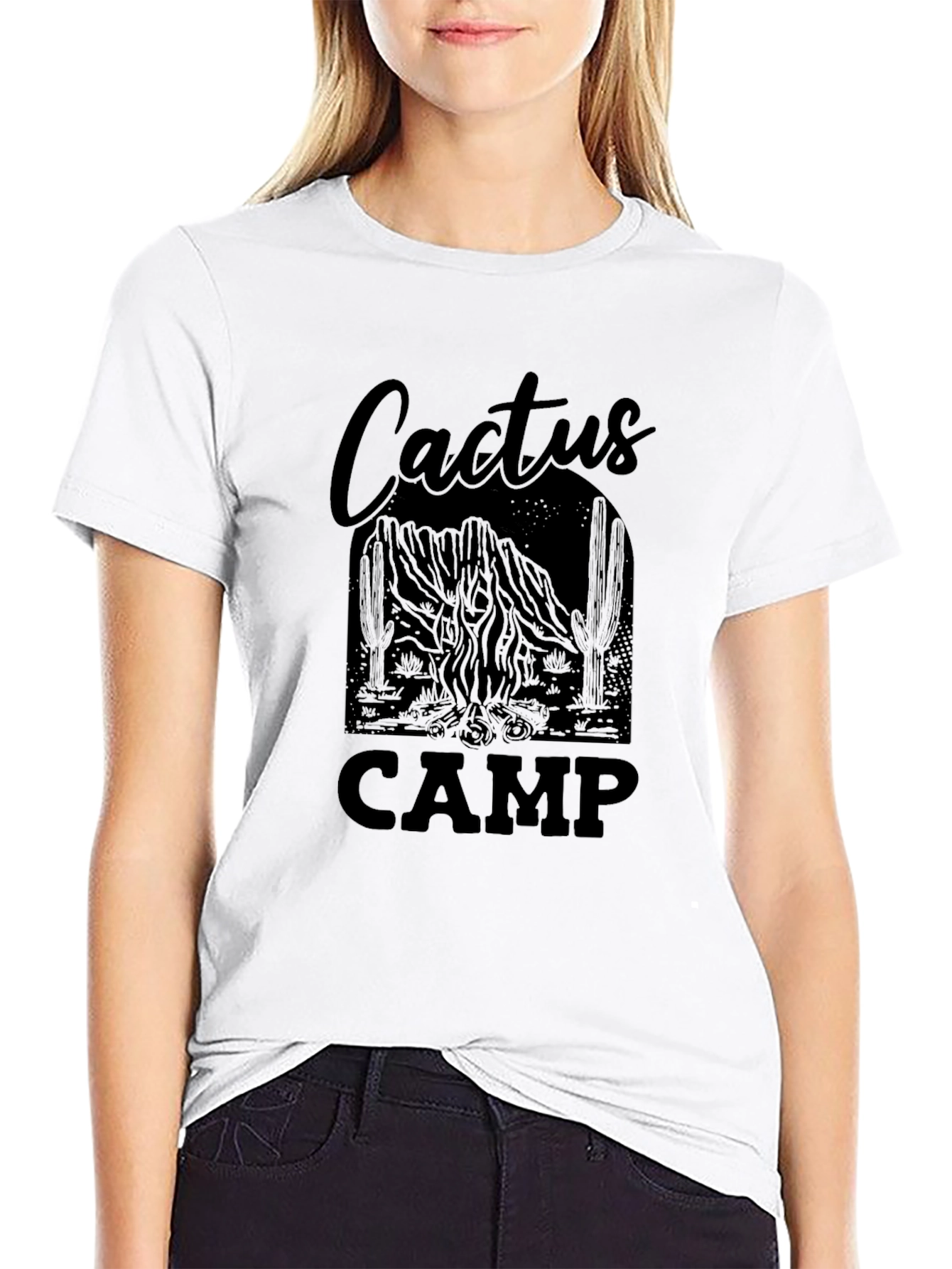 Cactus Camp Graphic T-Shirt - Black