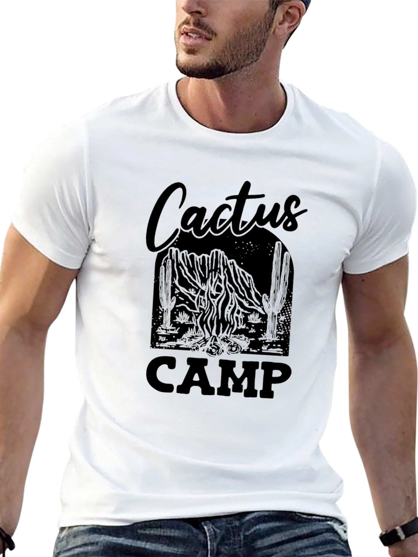 Cactus Camp Graphic T-Shirt - Black