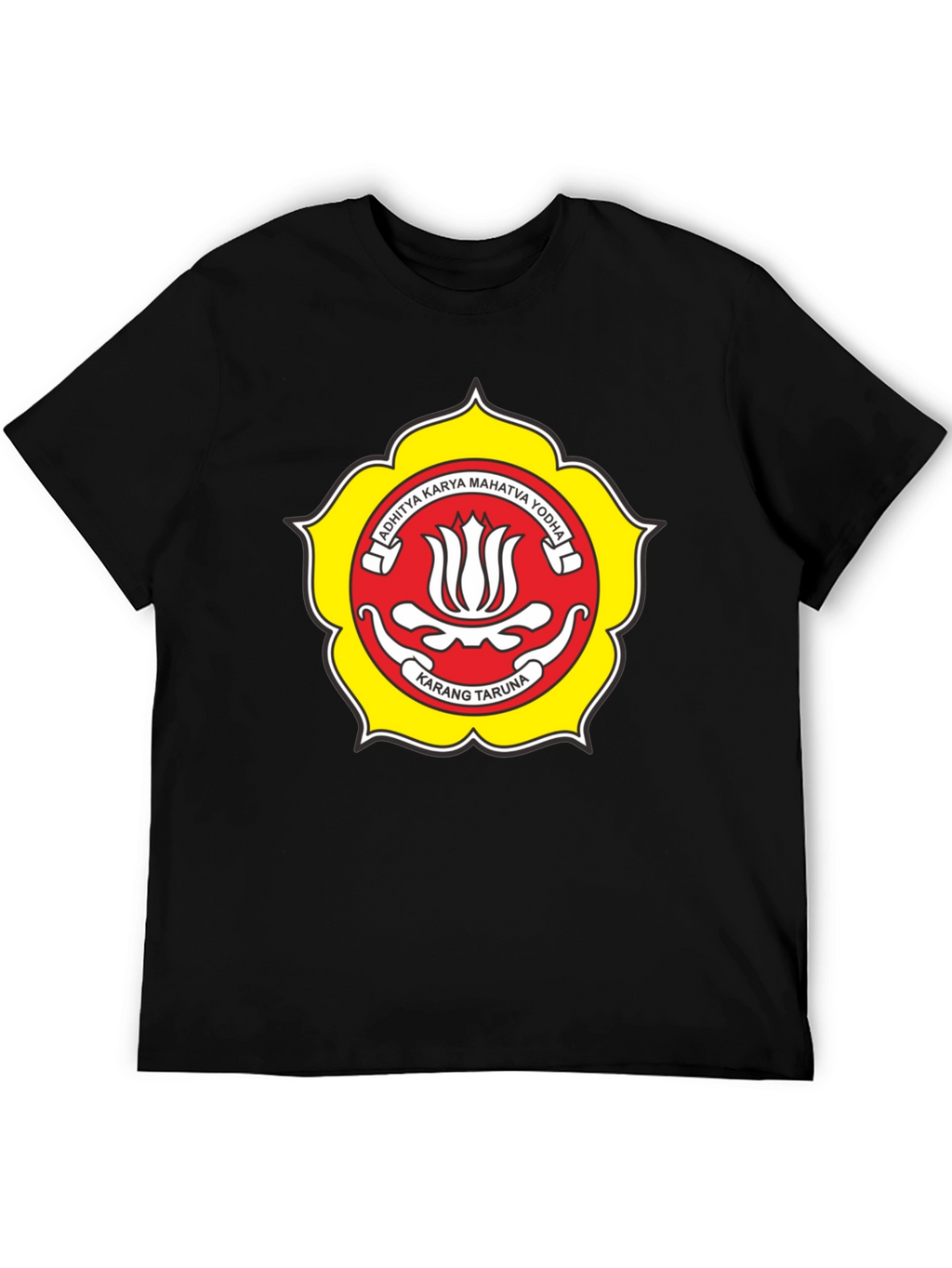 Black T-Shirt with Karang Taruna Emblem