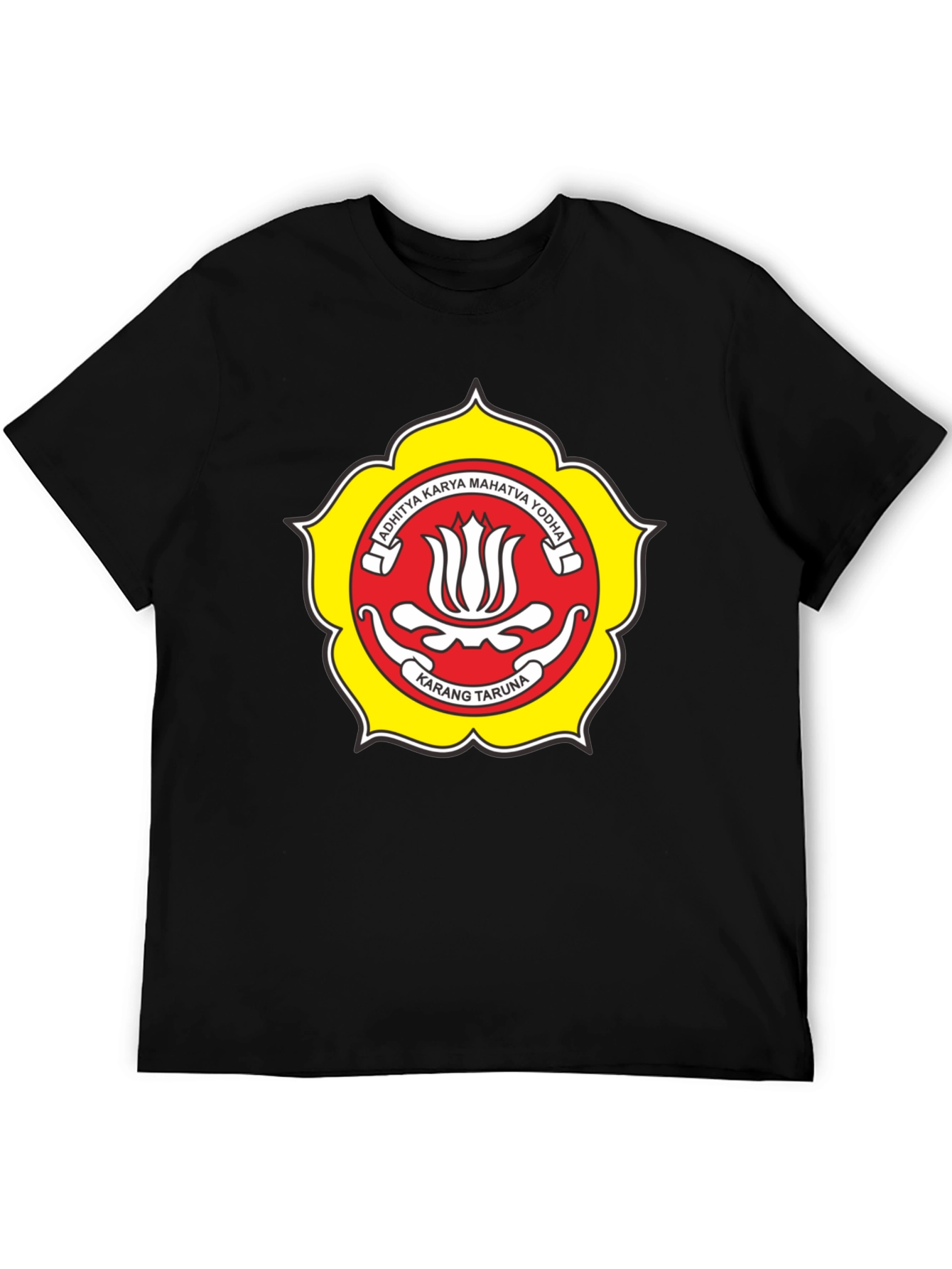 Black T-Shirt with Karang Taruna Emblem