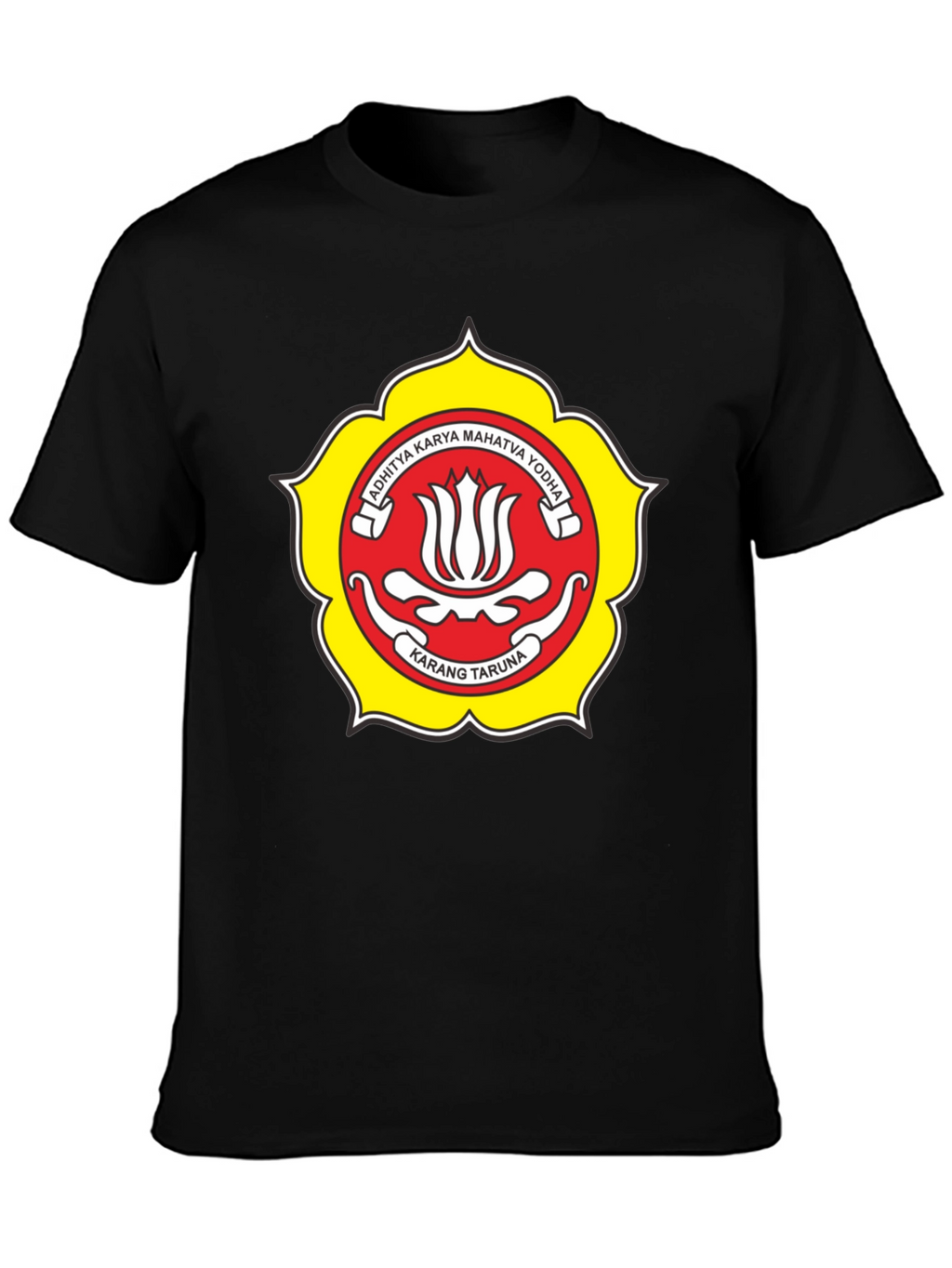 Black T-Shirt with Karang Taruna Emblem