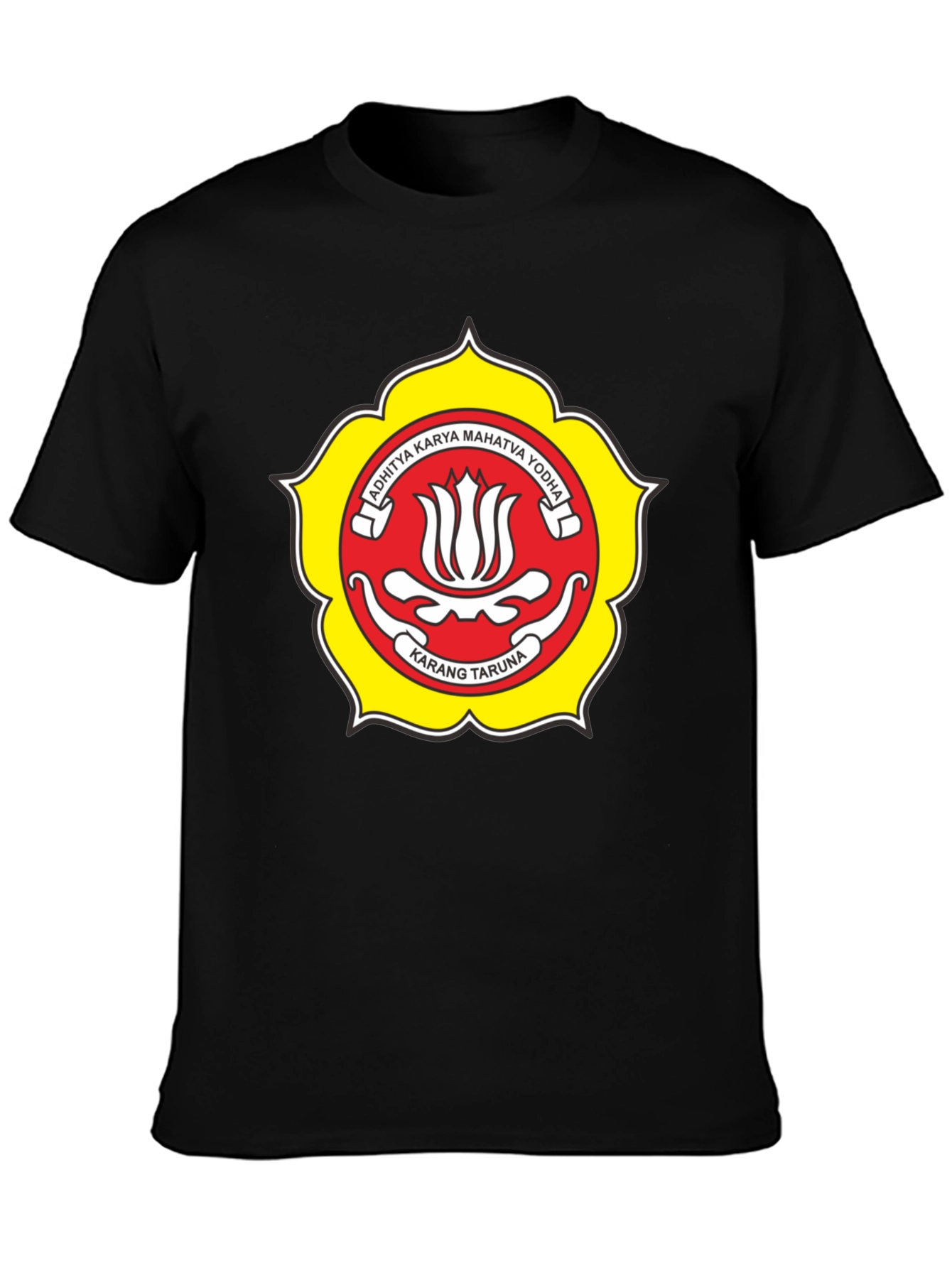Black T-Shirt with Karang Taruna Emblem
