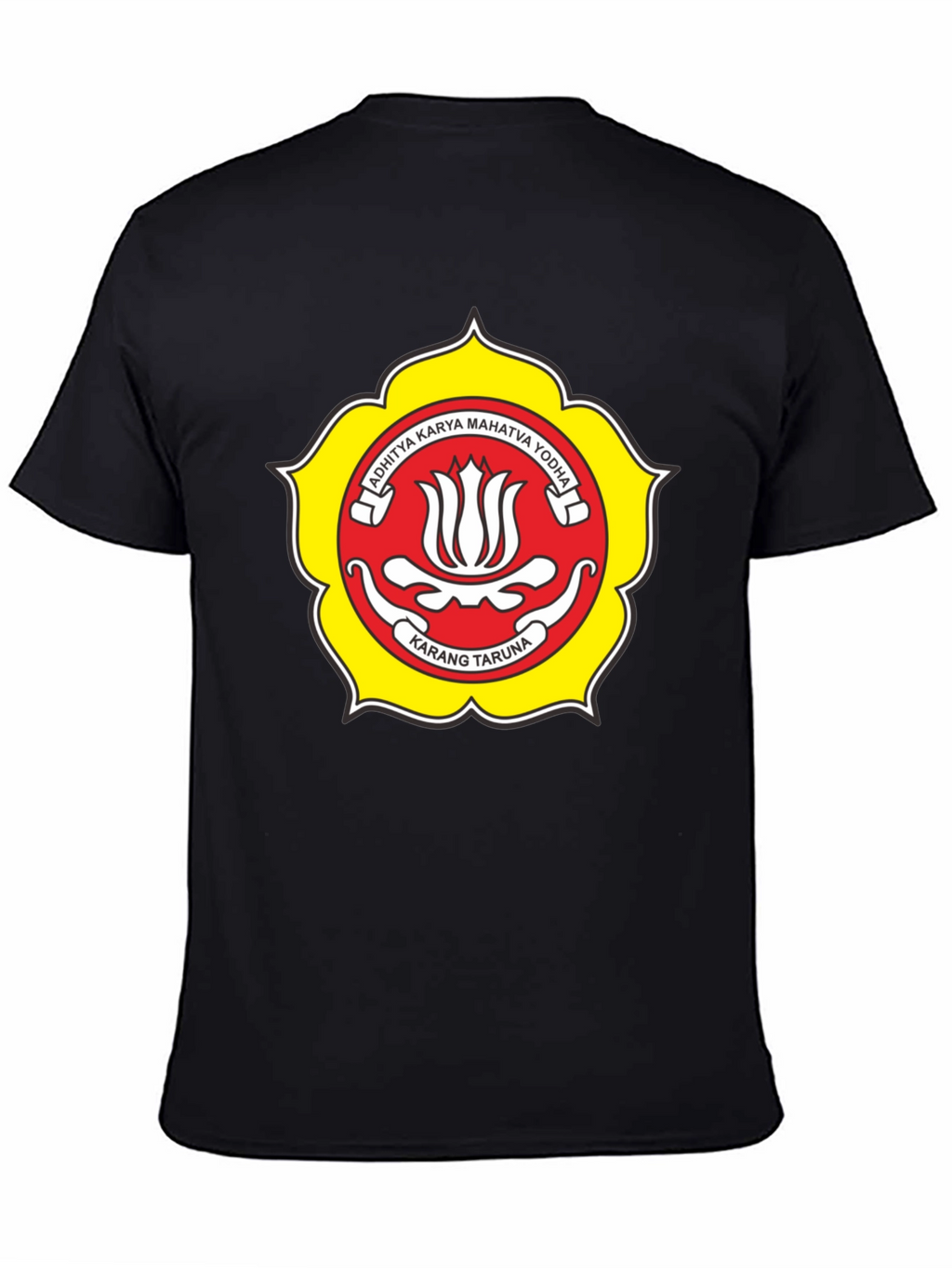 Black T-Shirt with Karang Taruna Emblem