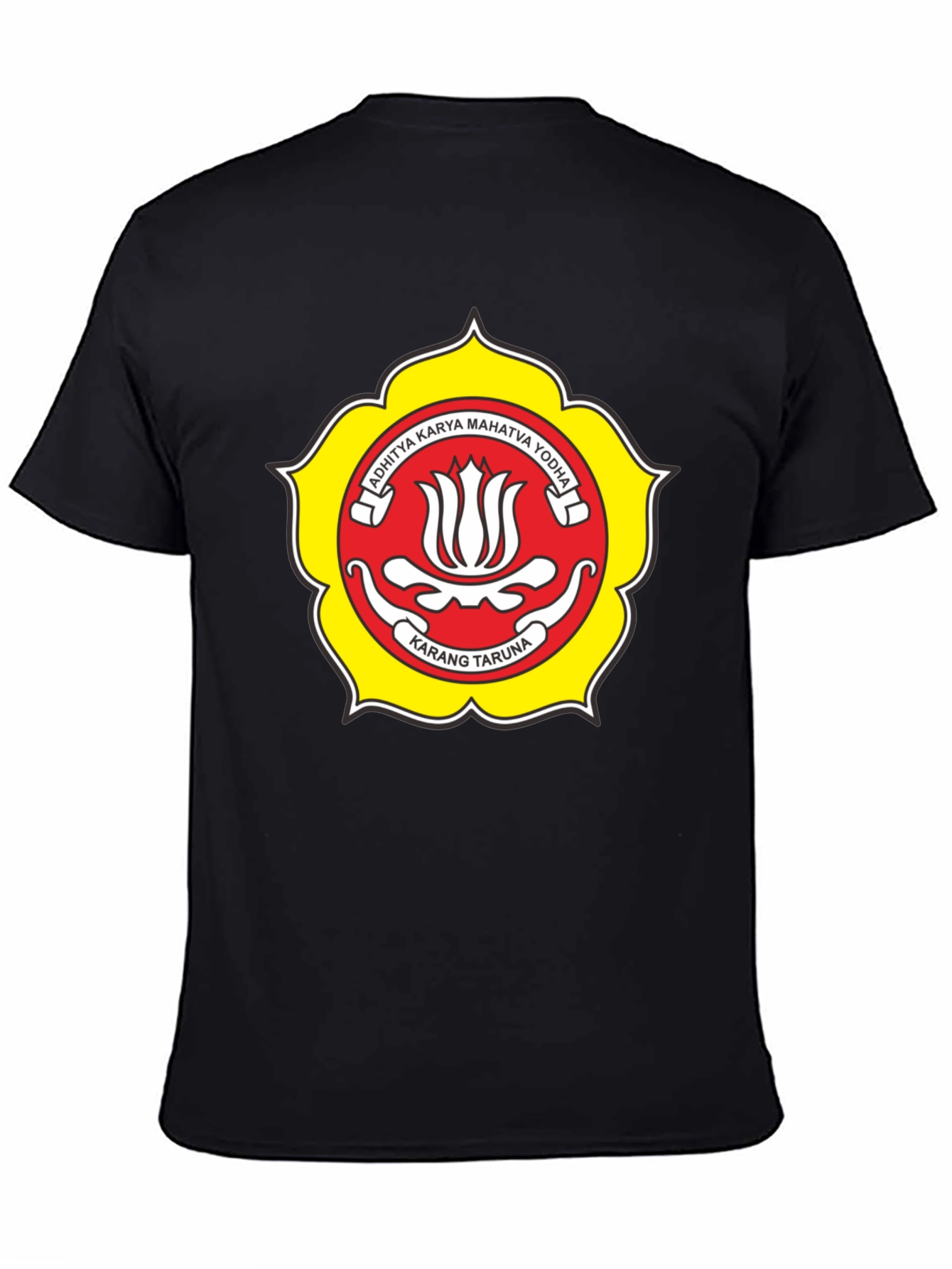 Black T-Shirt with Karang Taruna Emblem