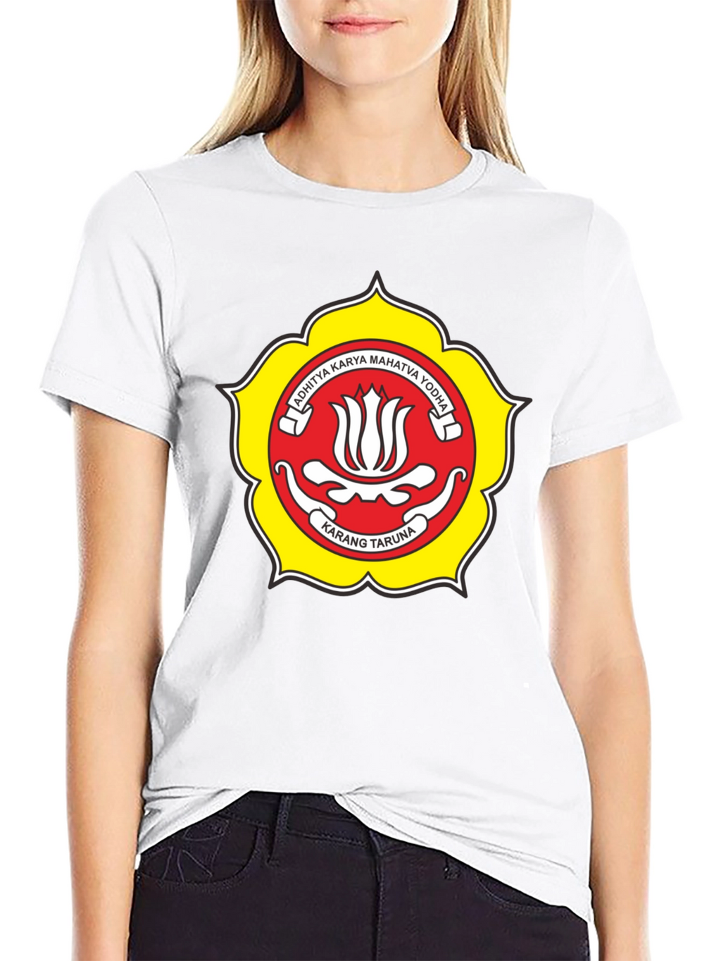 Black T-Shirt with Karang Taruna Emblem