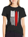 Surfboard American Flag Graphic Tee