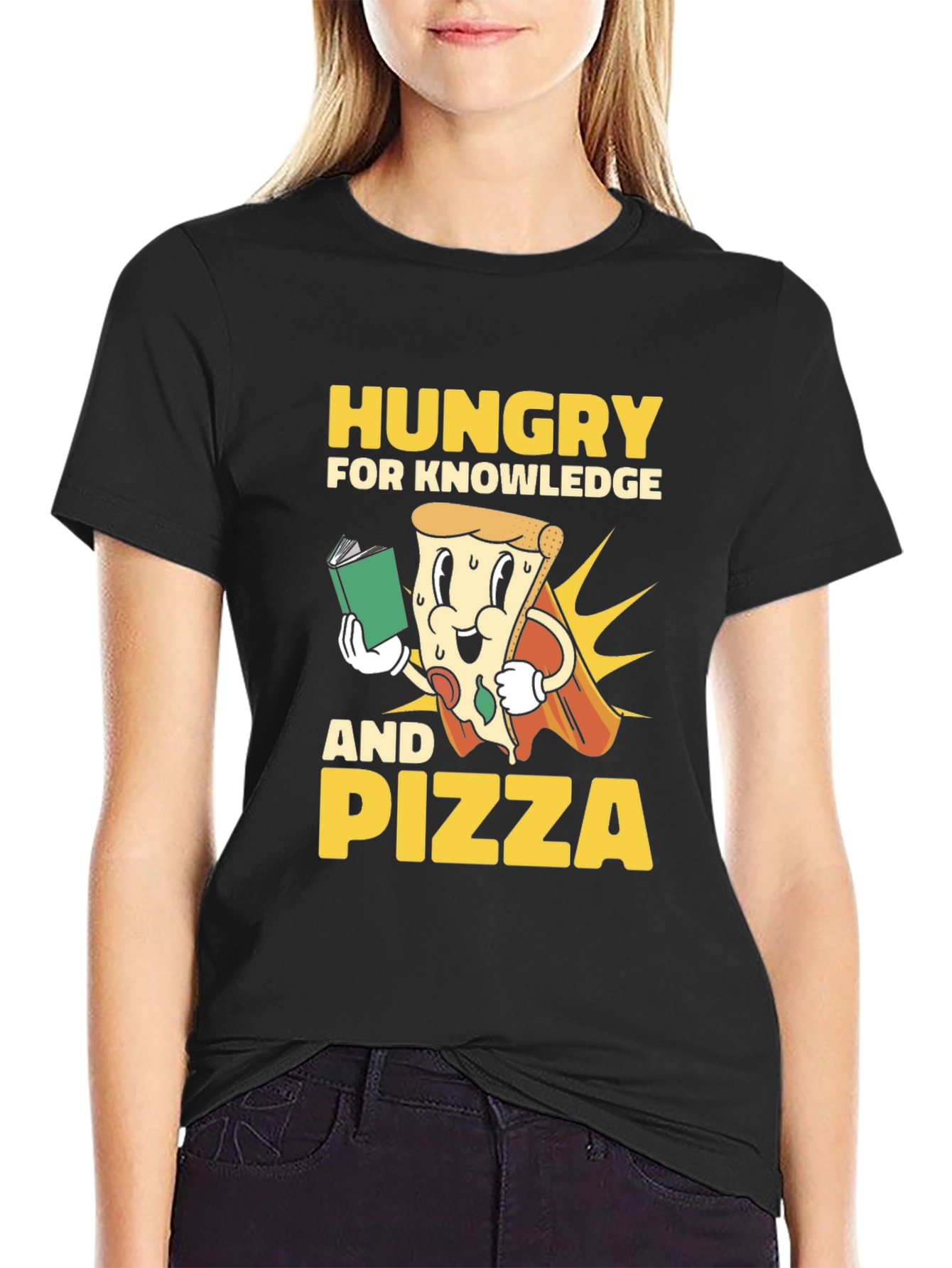 Hungry for Knowledge and Pizza T-Shirt