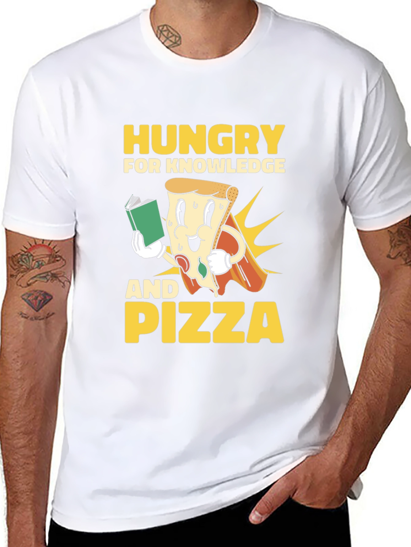 Hungry for Knowledge and Pizza T-Shirt