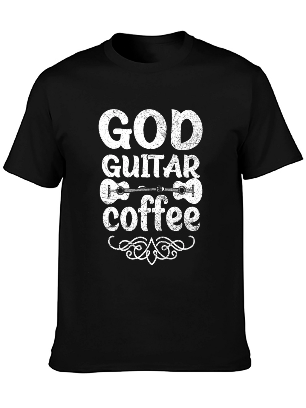 God Guitar Coffee T-Shirt - Black