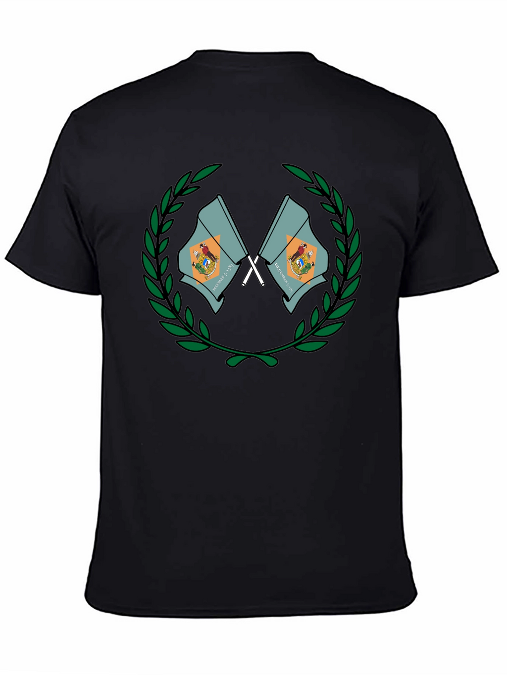 Delaware State Flag Emblem Black T-Shirt