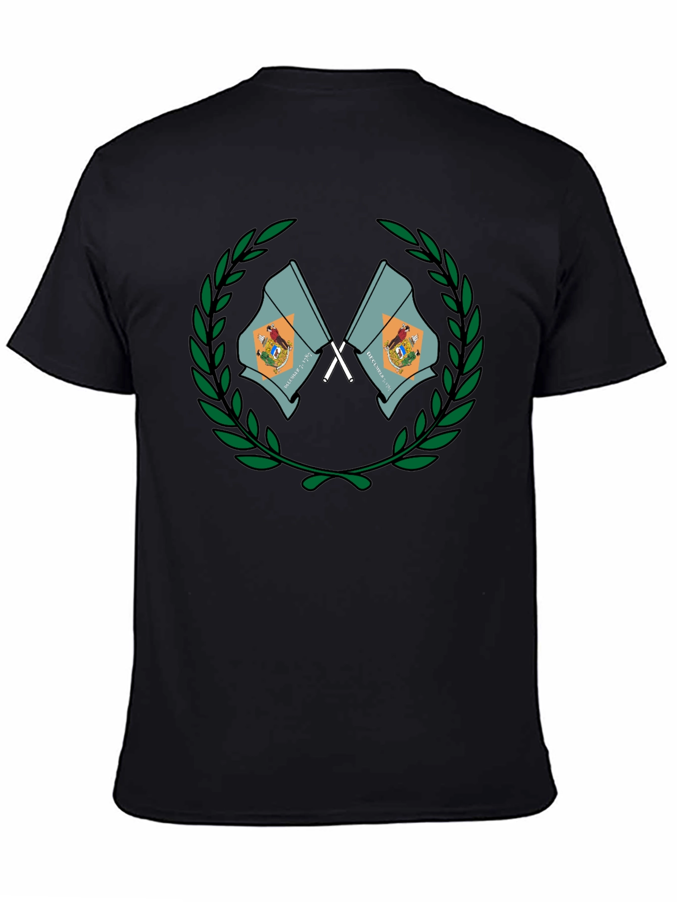 Delaware State Flag Emblem Black T-Shirt