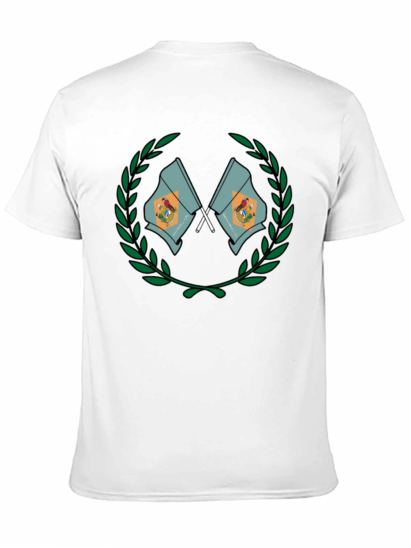 Delaware State Flag Emblem Black T-Shirt