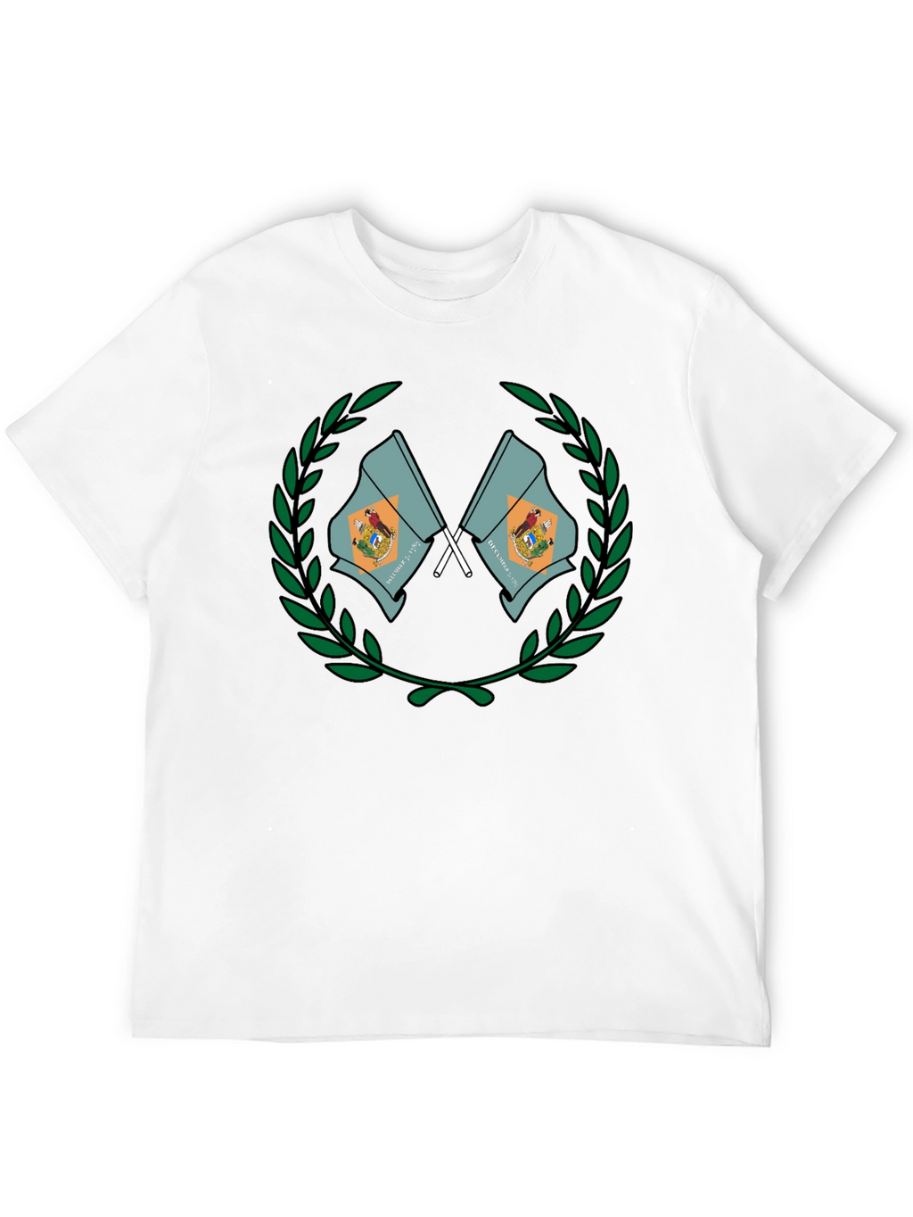 Delaware State Flag Emblem Black T-Shirt