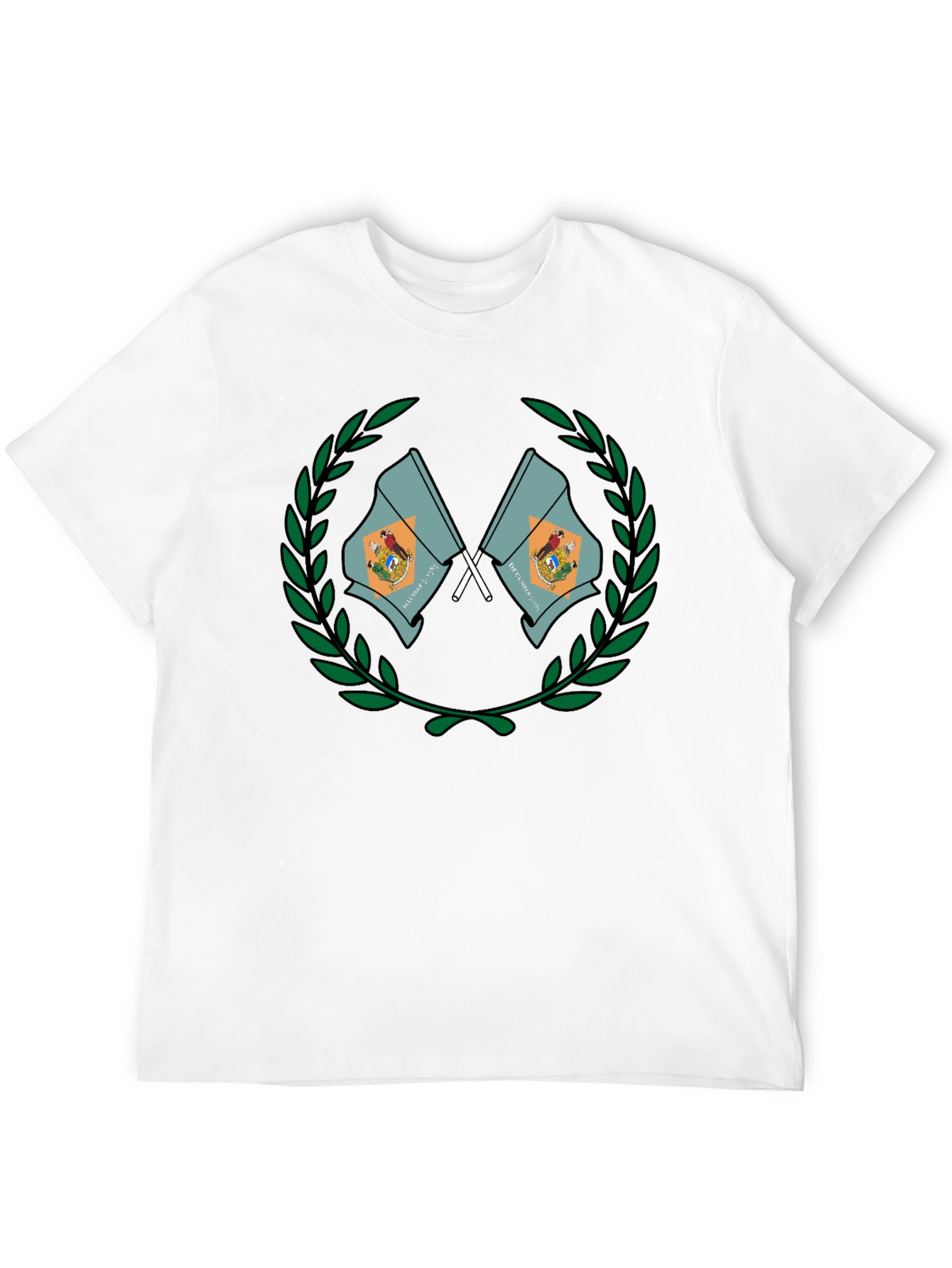 Delaware State Flag Emblem Black T-Shirt