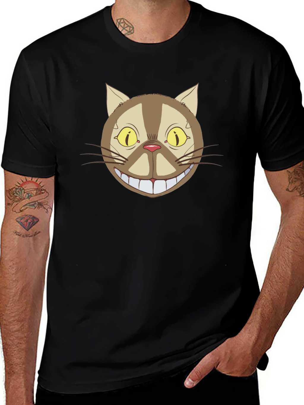 Cheshire Cat Graphic Tee - Classic Cartoon Style