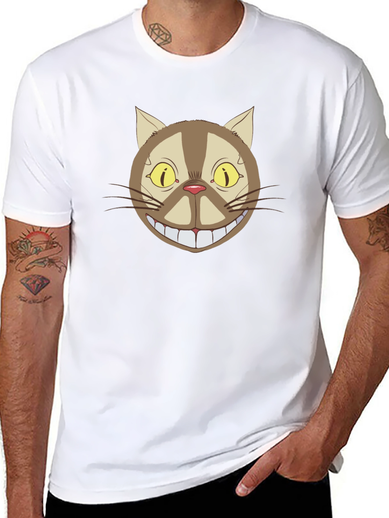 Cheshire Cat Graphic Tee - Classic Cartoon Style