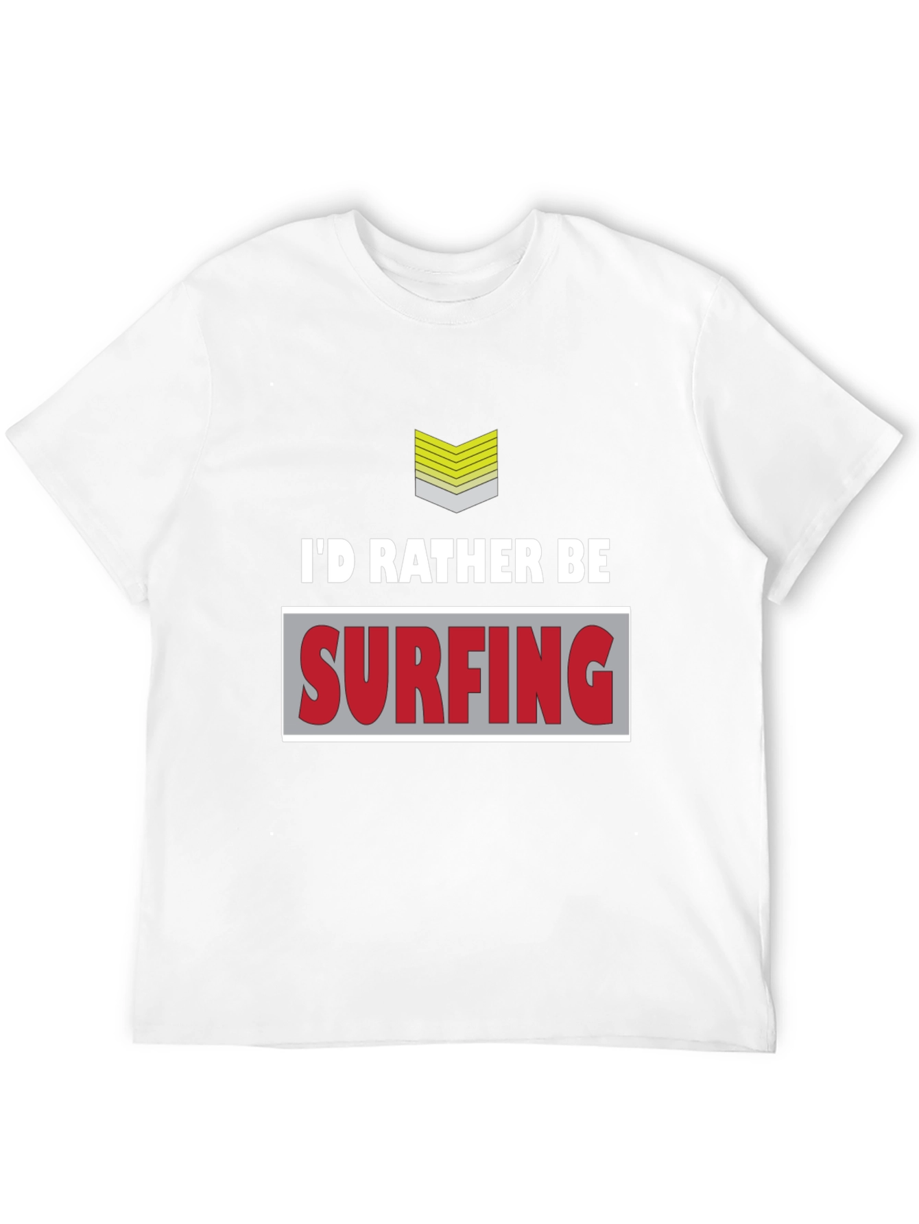 Id Rather Be Surfing Mens Black Graphic T-Shirt