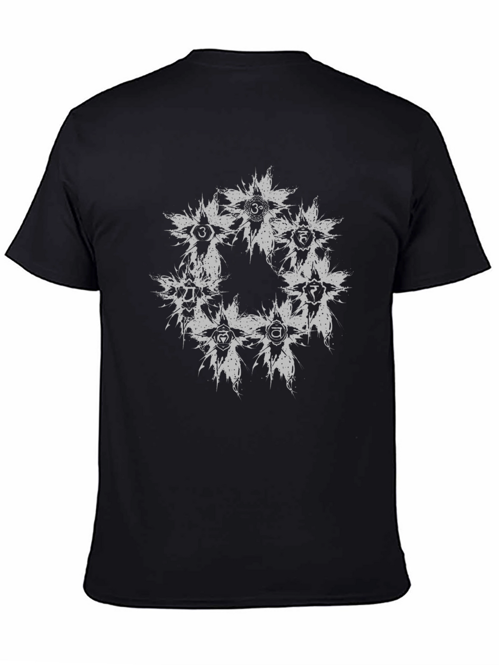 Black T-Shirt with Spiritual Symbol Graphic