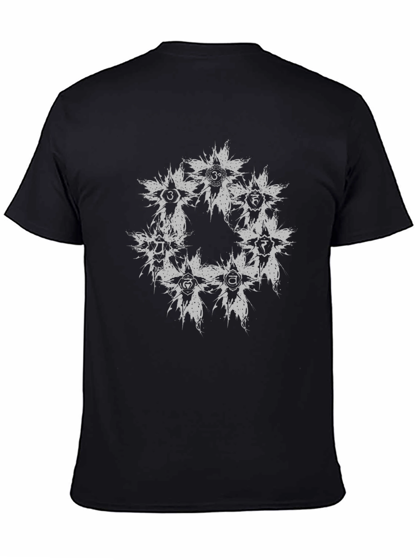 Black T-Shirt with Spiritual Symbol Graphic