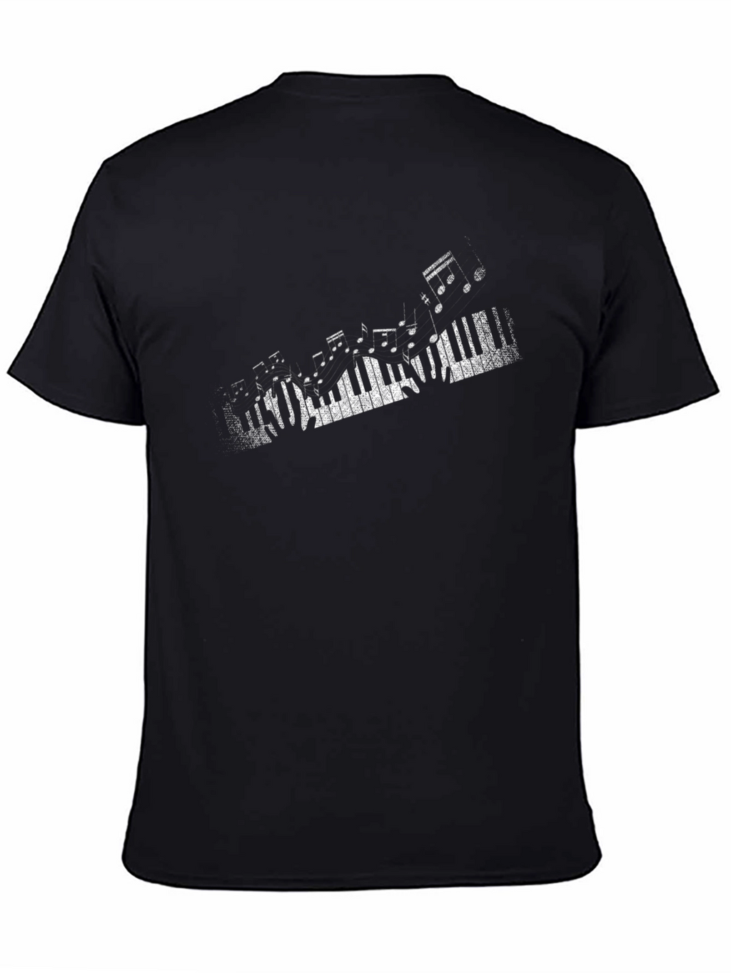 Piano Keys Graphic Print Black T-Shirt